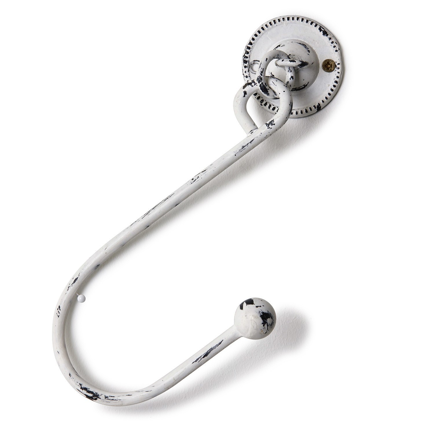 Embrasse set van 2 Lille Witte metalen wandhaak met verweerde zwarte verf voor het ophangen van kleding en accessoires