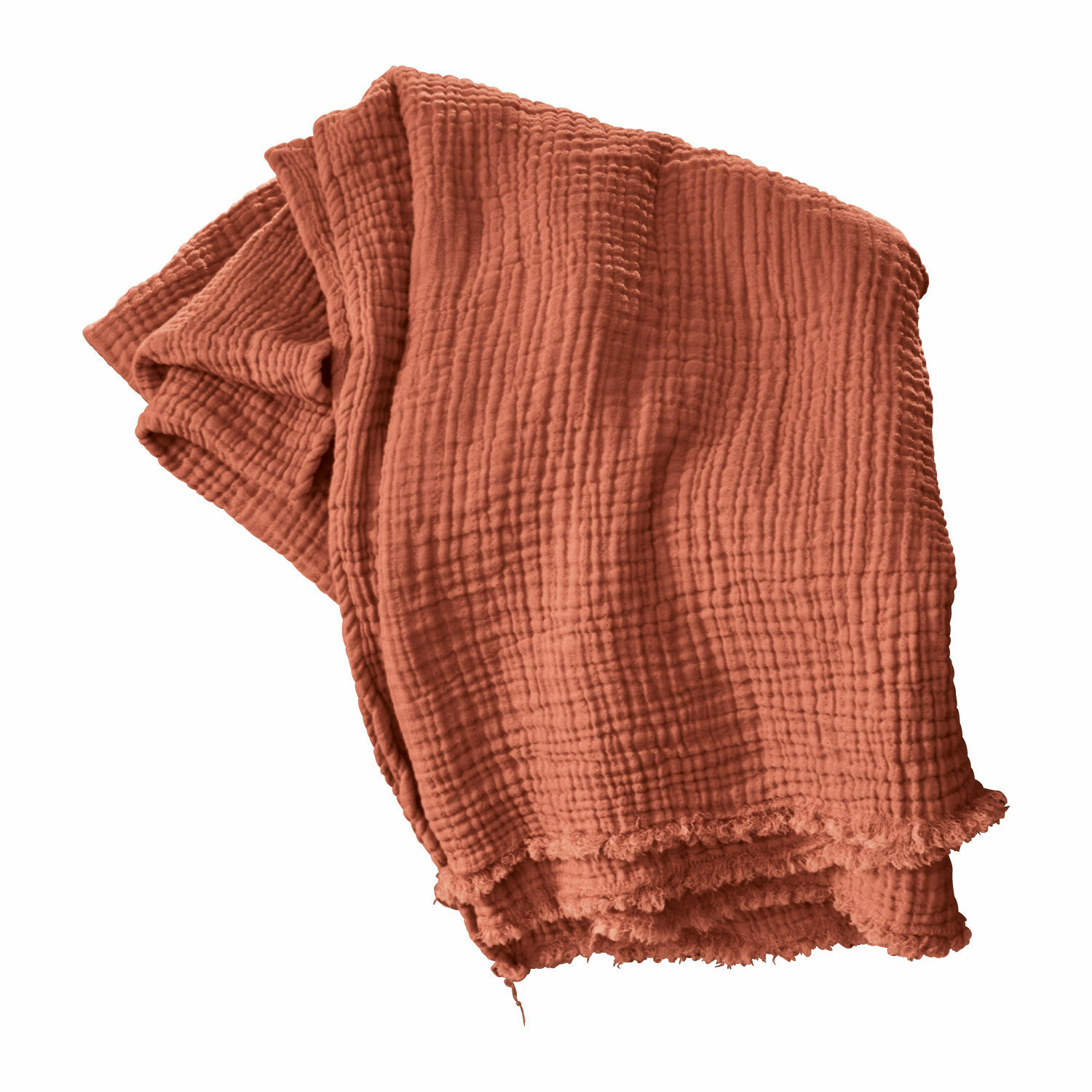 Plaid Altoona Plaid orange en coton texturé à carreaux, doux et confortable pour la décoration intérieure
