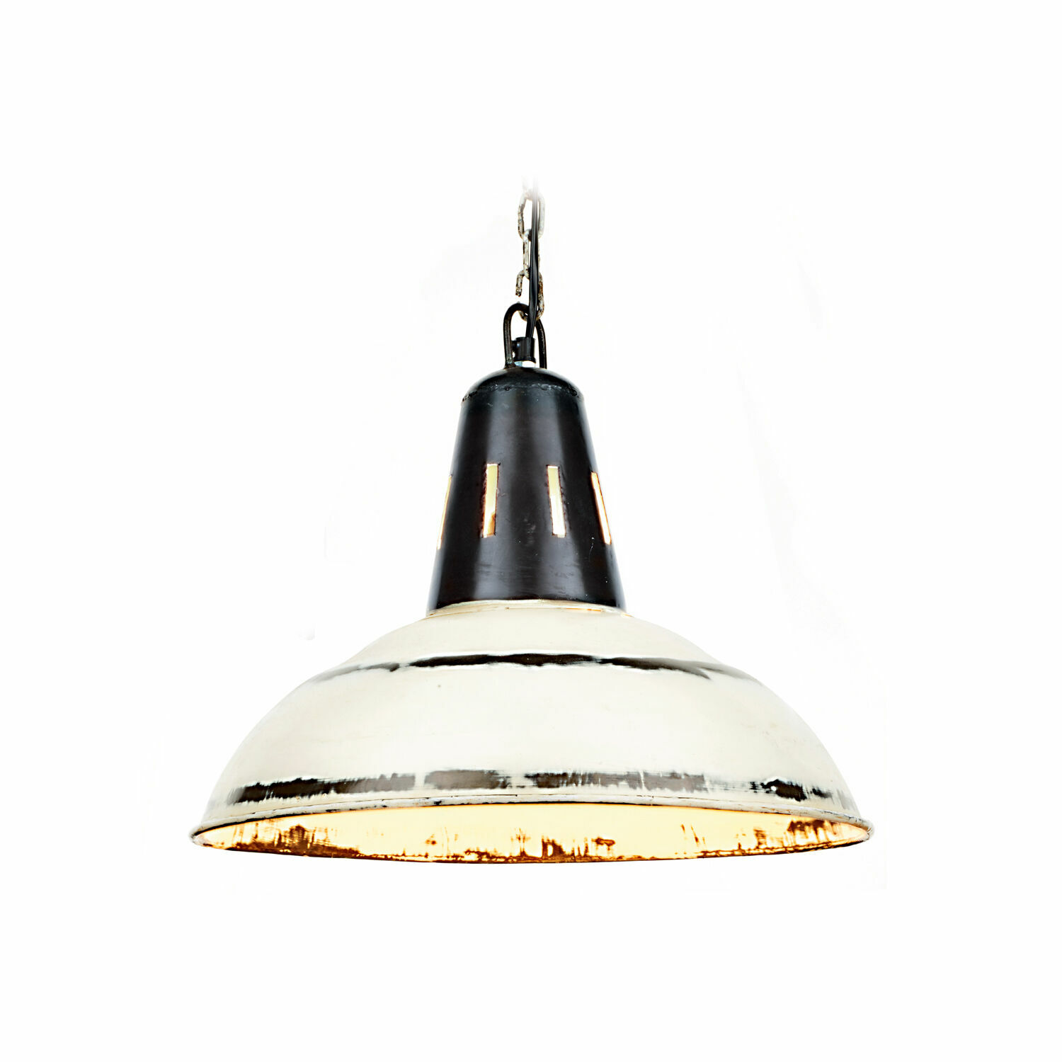 Suspension Dukes en métal blanc antique, lampe industrielle pour salon moderne