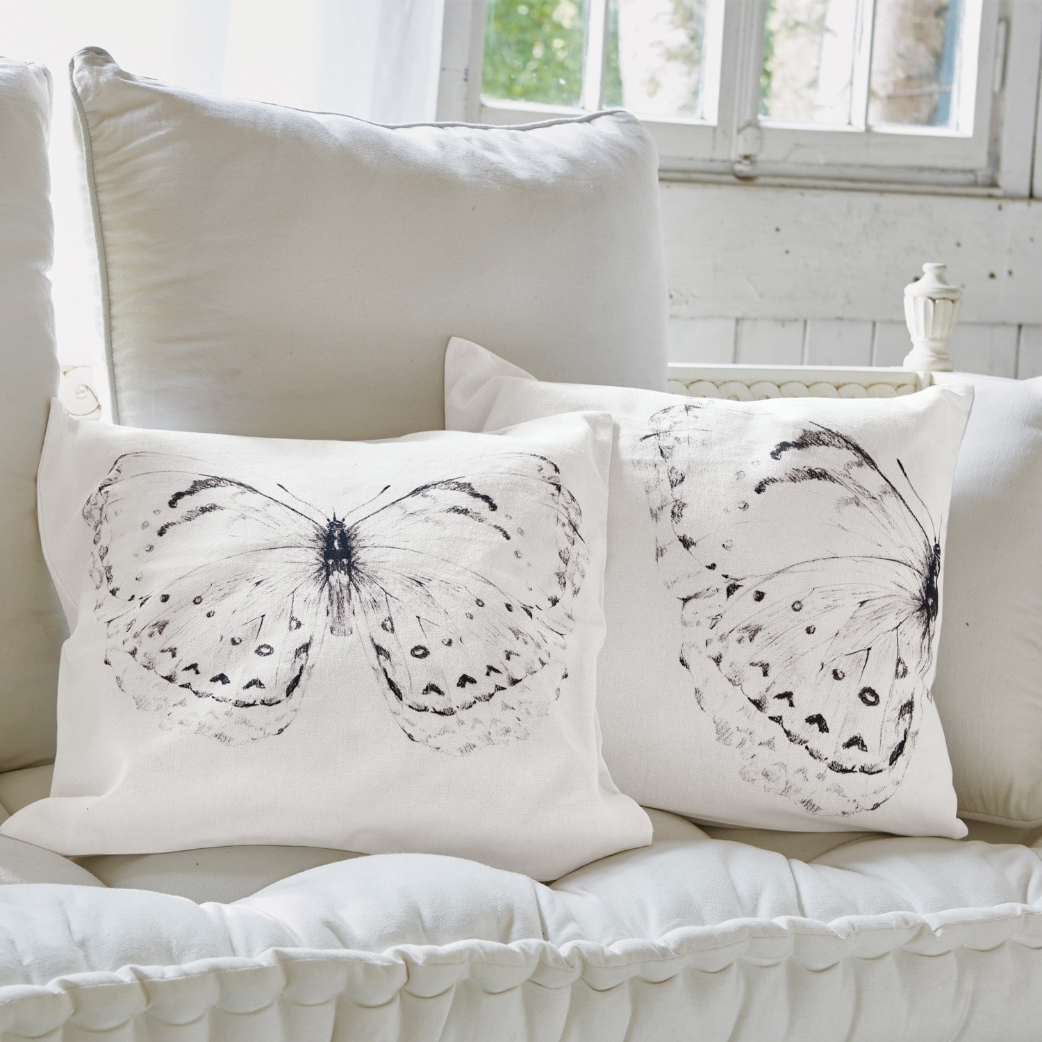 Lot de 2 housses de coussin Fragile