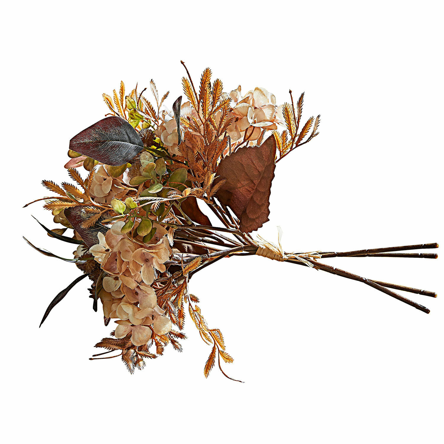Bouquet décoratif Grazietta Bouquet de fleurs artificielles en tons bruns et beige pour décoration intérieure élégante