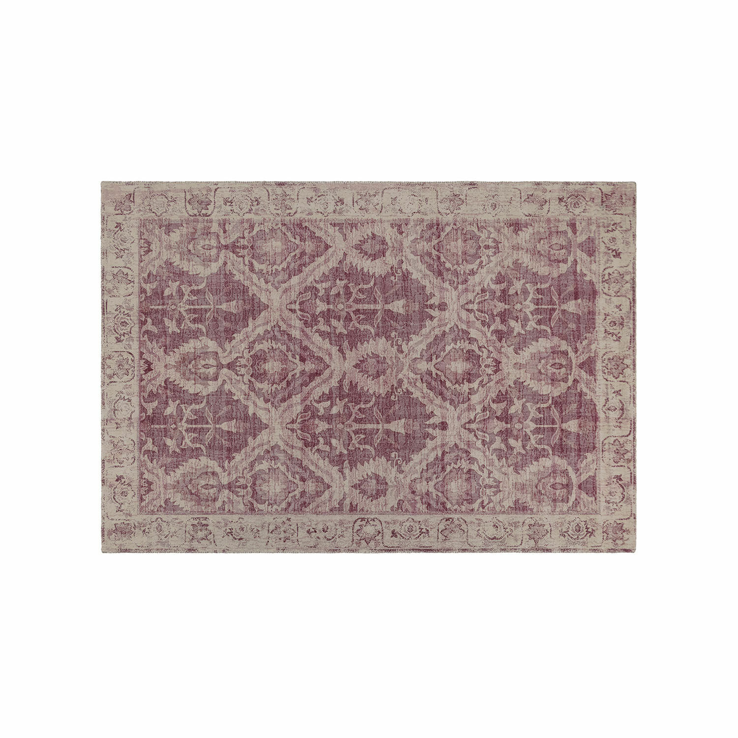 Tapis Mirellis Tapis décoratif rose et beige avec motif classique, idéal pour un intérieur élégant