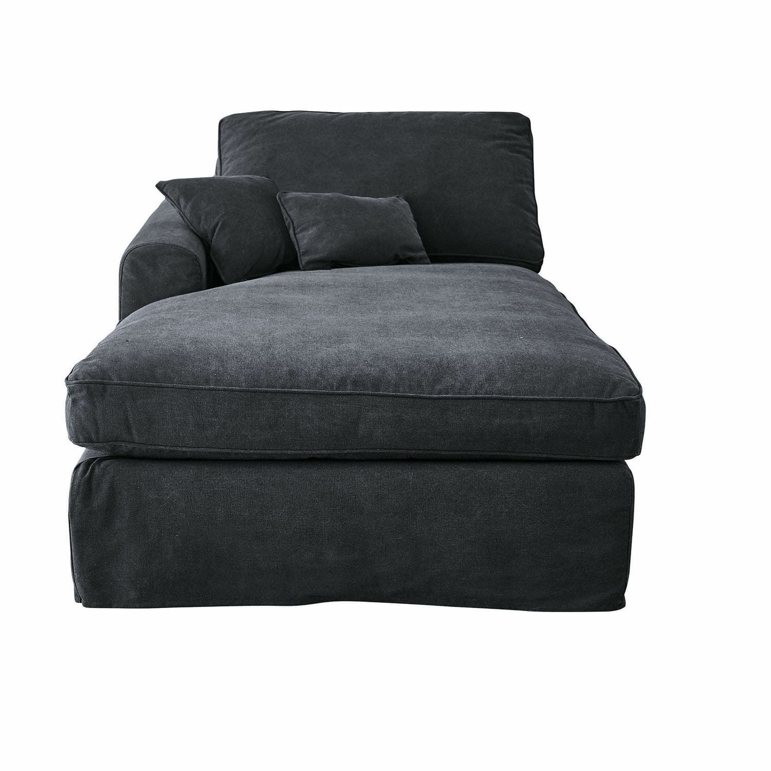 donkergrijs Donkergrijze stoffen chaise longue Seaford, comfortabele en stijlvolle bank voor woonkamer