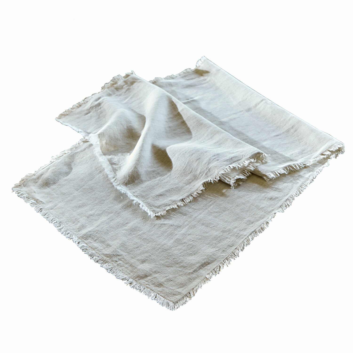 Chemin de table Topsfield Nappe en lin blanc avec franges, tissu naturel, parfaite pour décoration de table et intérieur