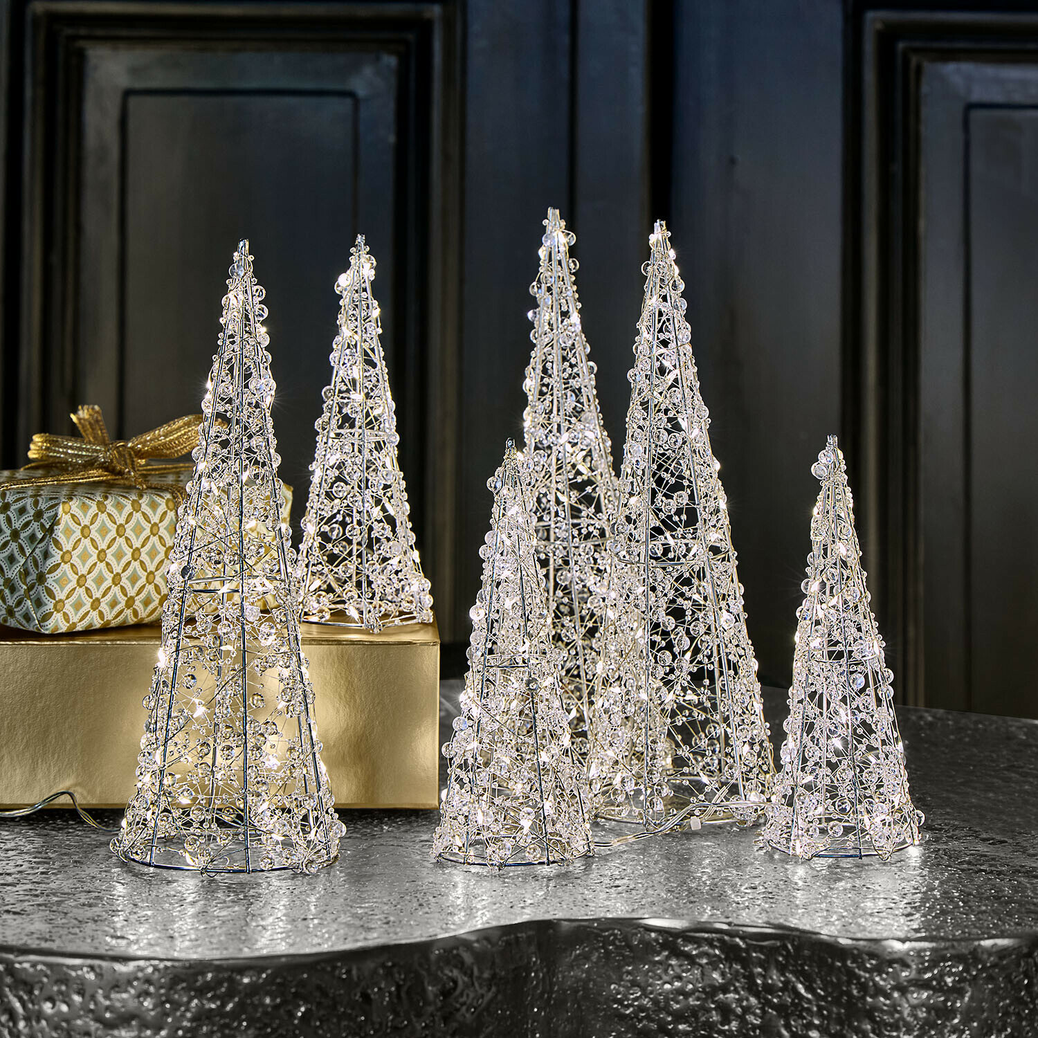 Ledkerstboompje set van 6 Féelisse Ledkerstboompje set van 6 Féelisse