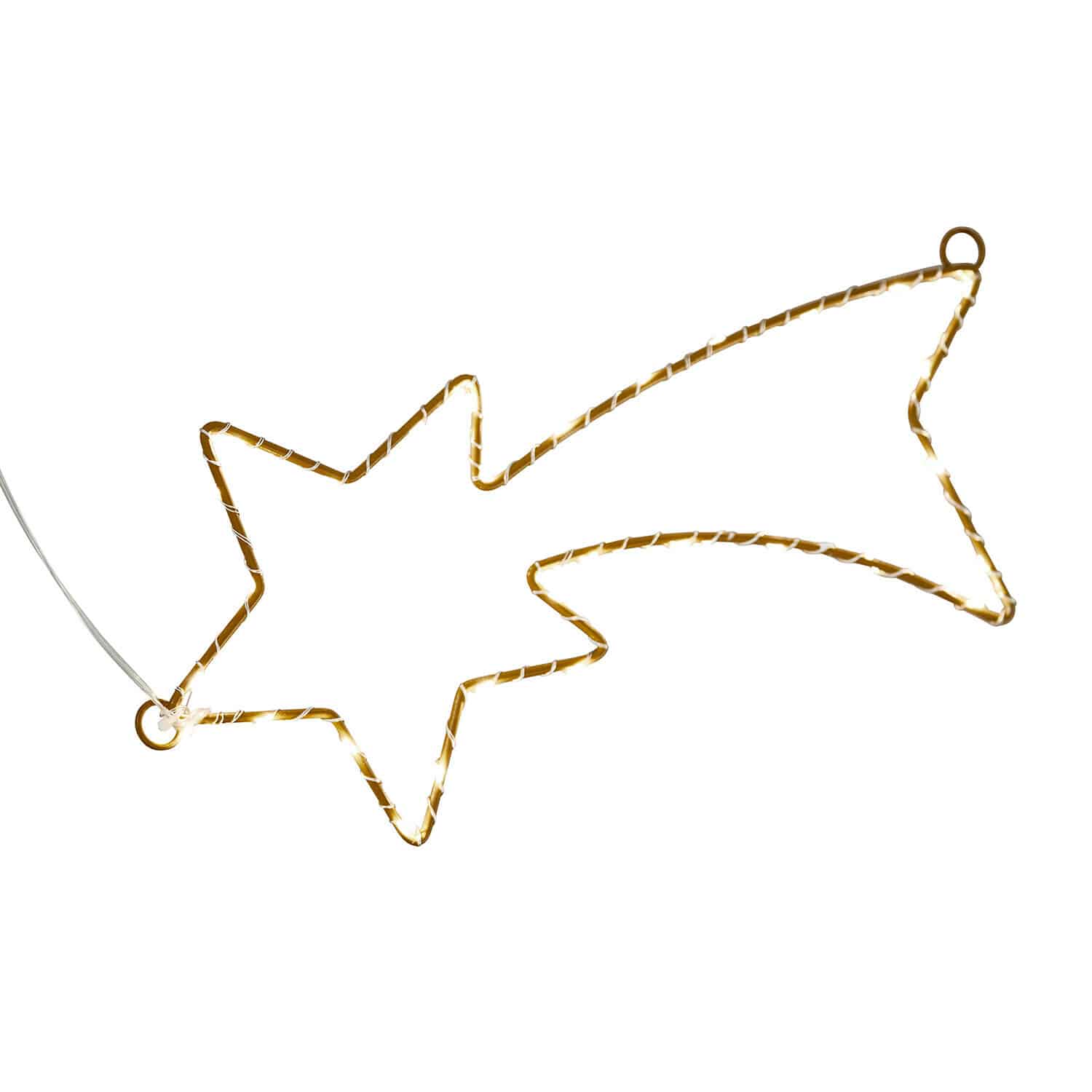 Vallende ster met ledverlichting Glittera Decoratieve LED-lichtster met staart in warm wit, geschikt voor kerst- en feestverlichting