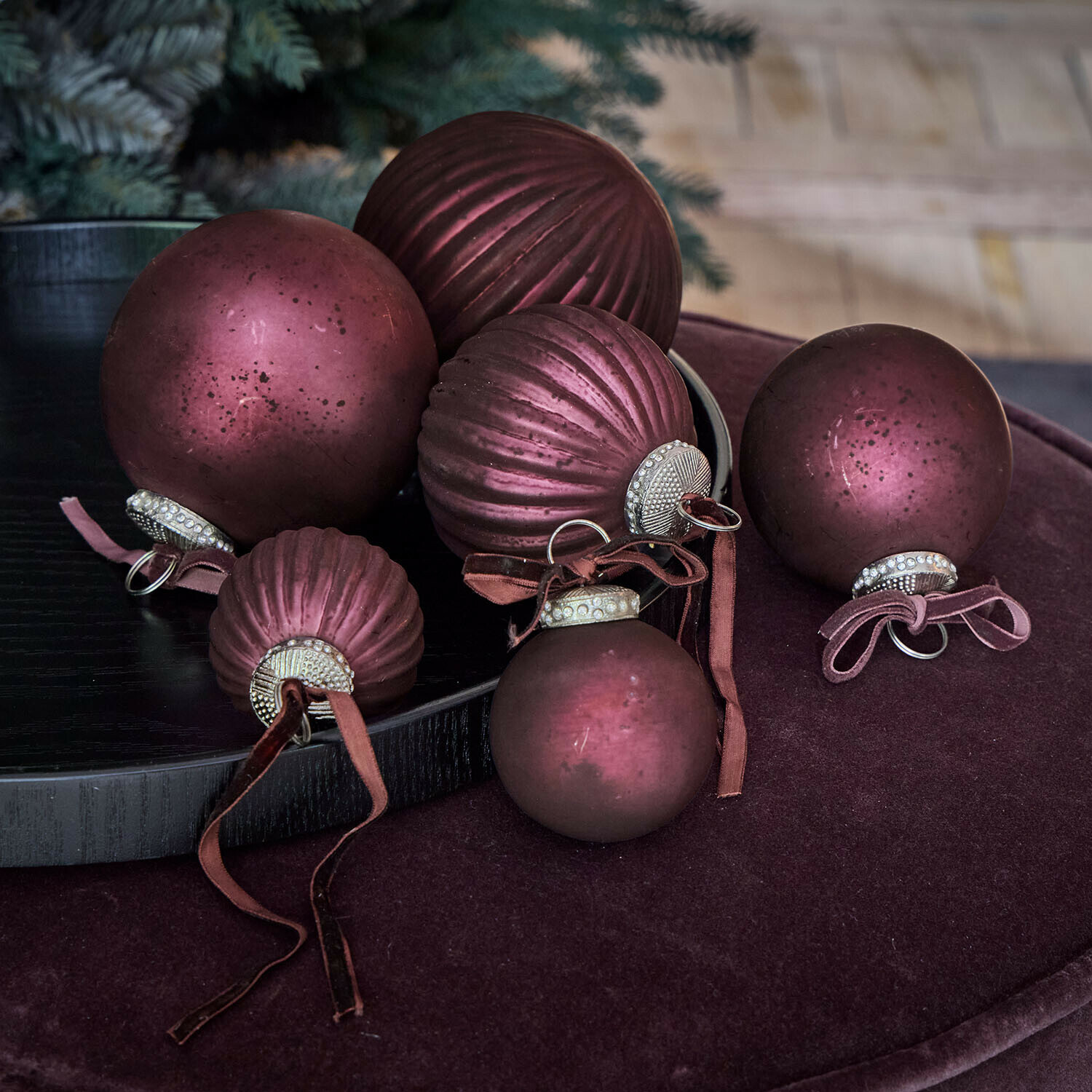 Kerstbal set van 6 Nuitelle