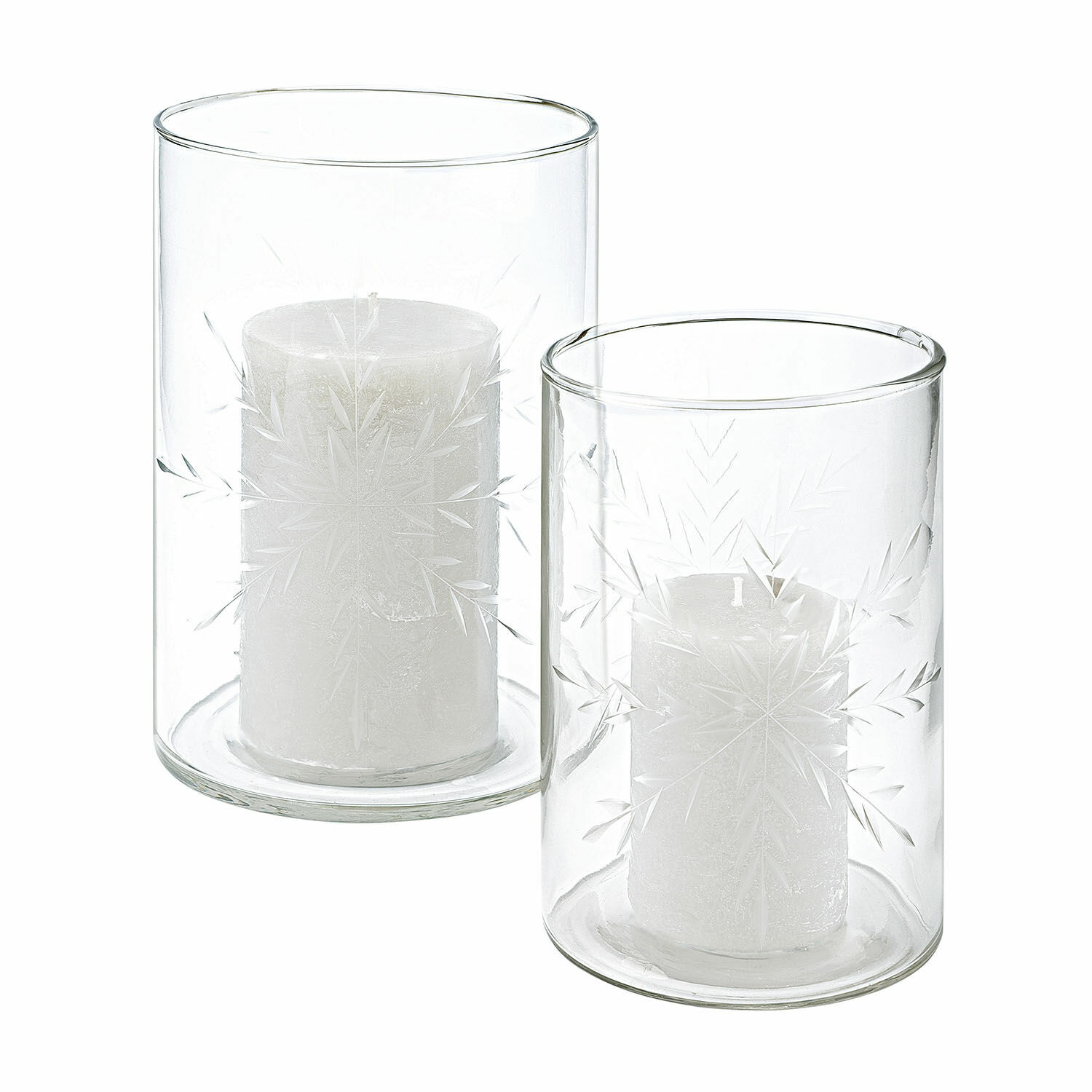 Lot de 2 photophores Snowflakes