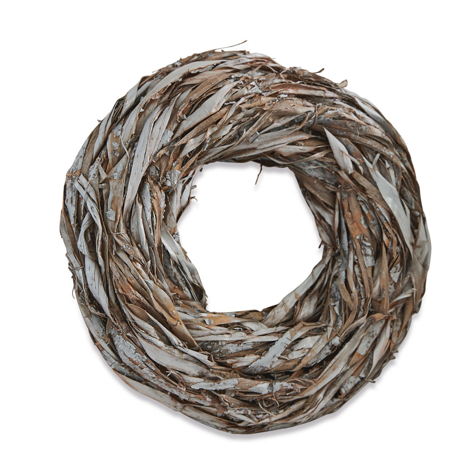 Couronne décorative en écorce naturelle marron et grise pour décoration intérieure