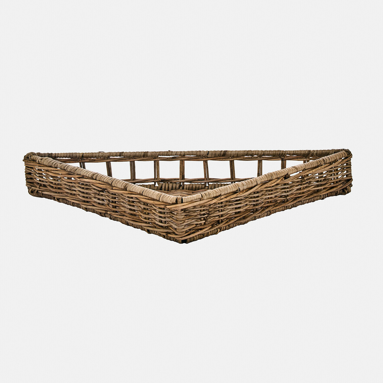 Panier d’angle Célunise Panier triangulaire en osier brun naturel pour rangement et décoration intérieure