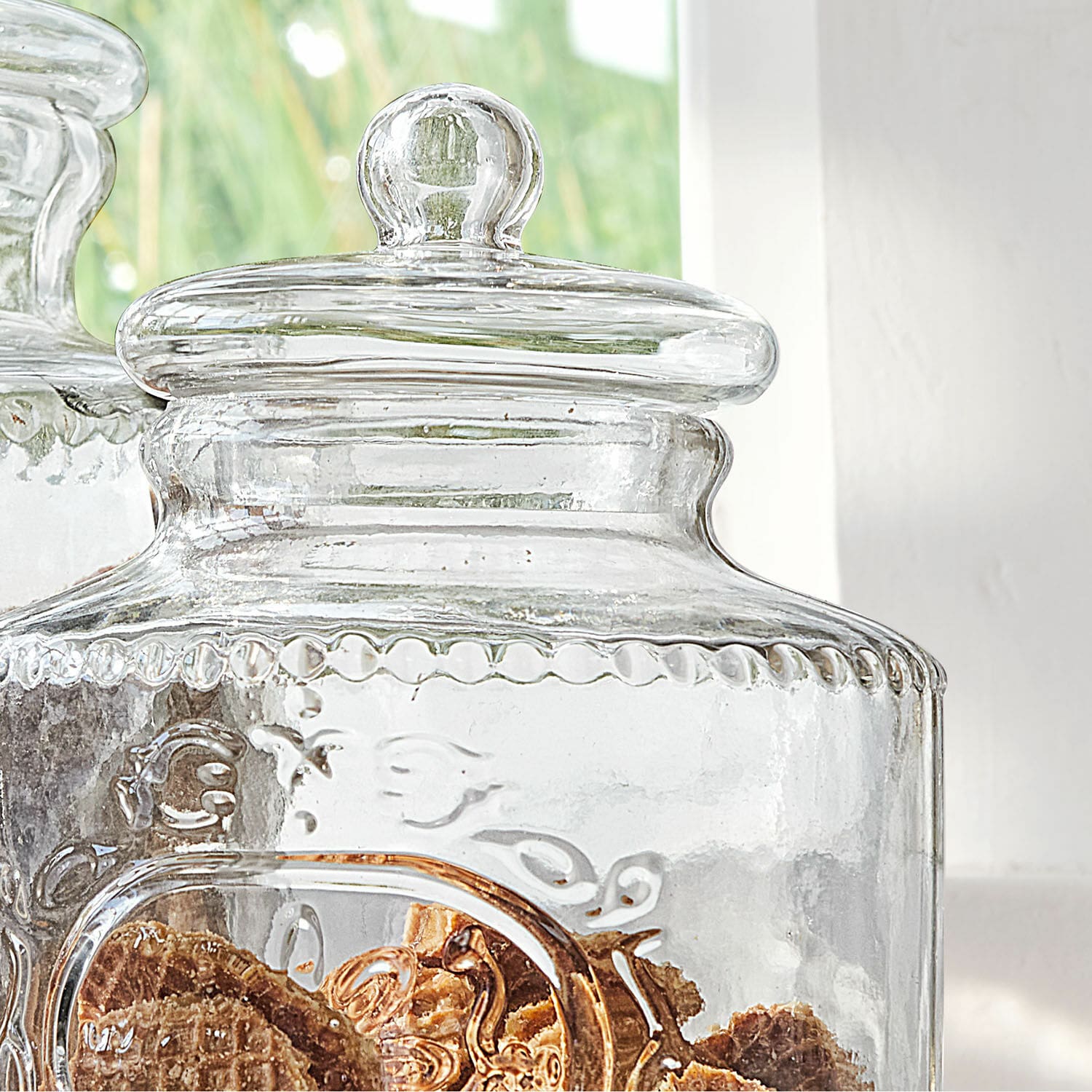 Lot de 2 bonbonnières en verre Elvanto