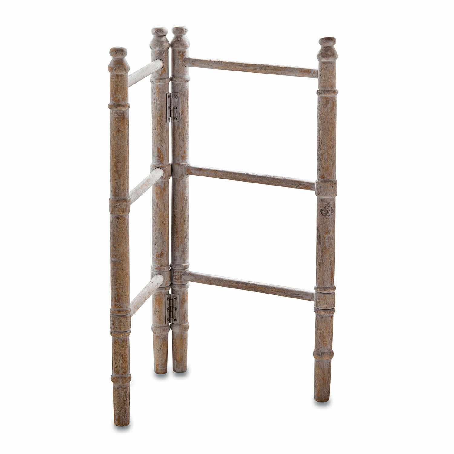 Porte-serviettes Cumana Porte-serviettes pliant en bois couleur naturelle pour salle de bain et salon