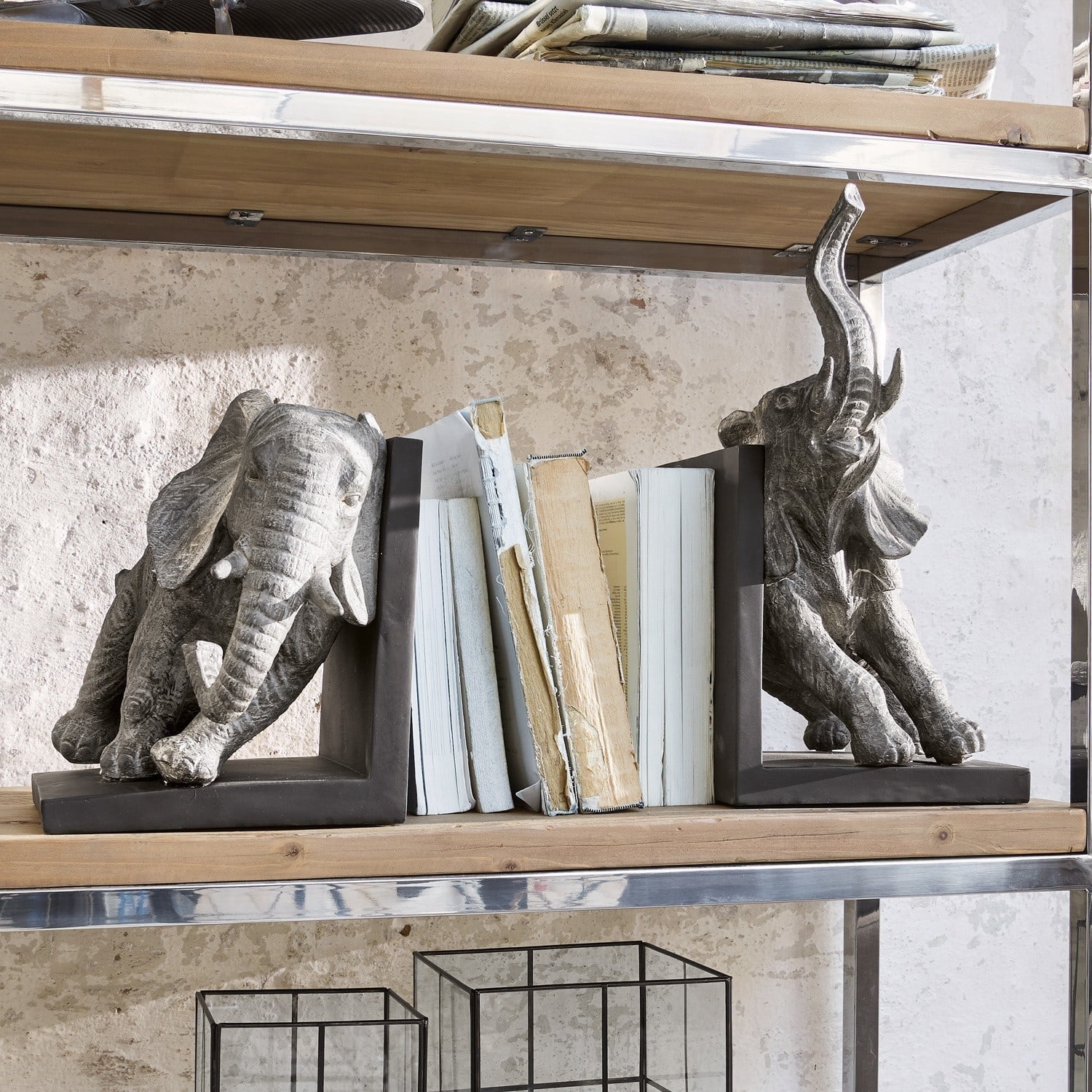 Lot de 2 serre-livres Elephants