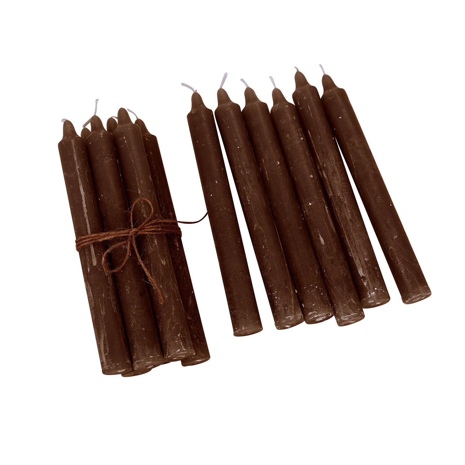 Kaars set van 12 Bauceau Set bruine kaarsen van was, decoratief pakket voor thuis en feesten