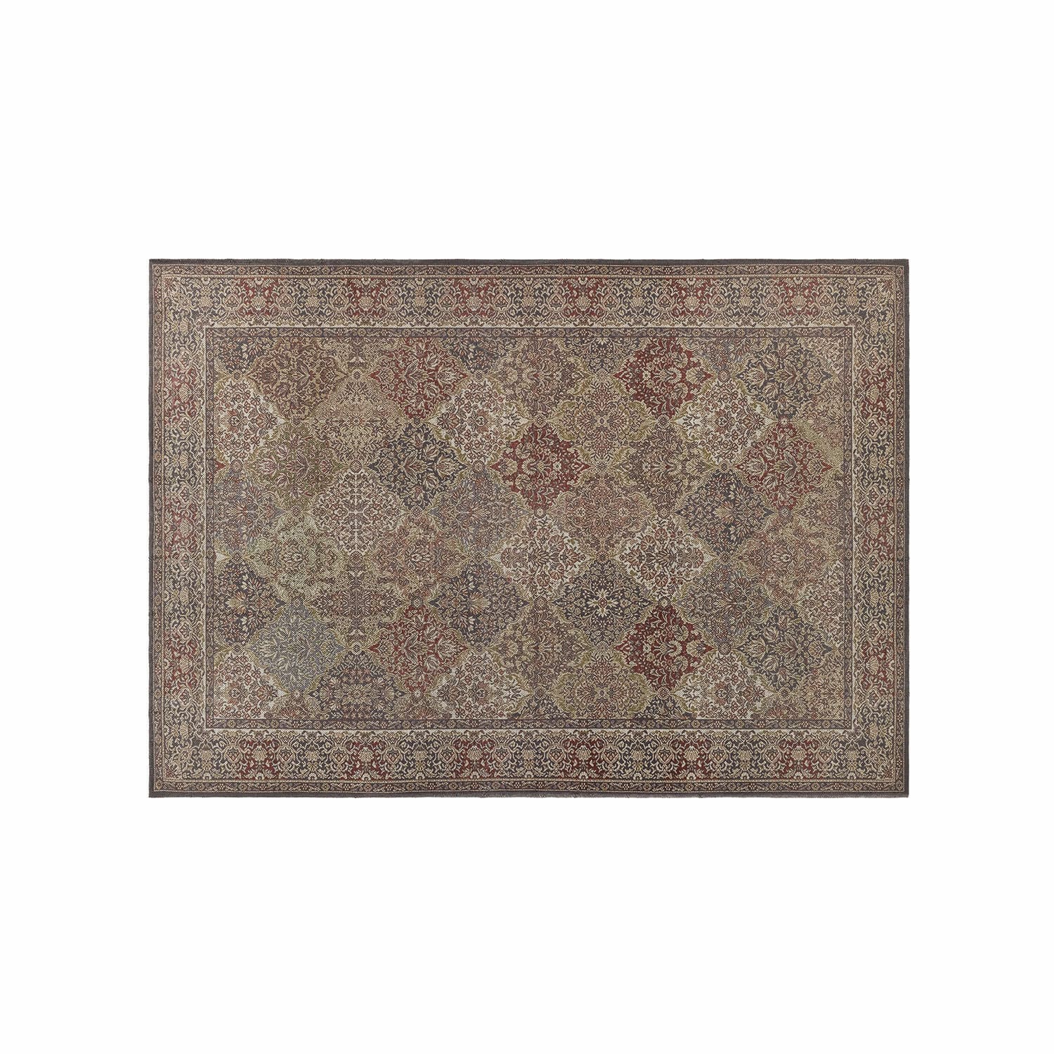 Vloerkleed voor binnen en buiten Malhira Patchwork vloerkleed in bruine en rode tinten, decoratief en stijlvol voor woonkamer