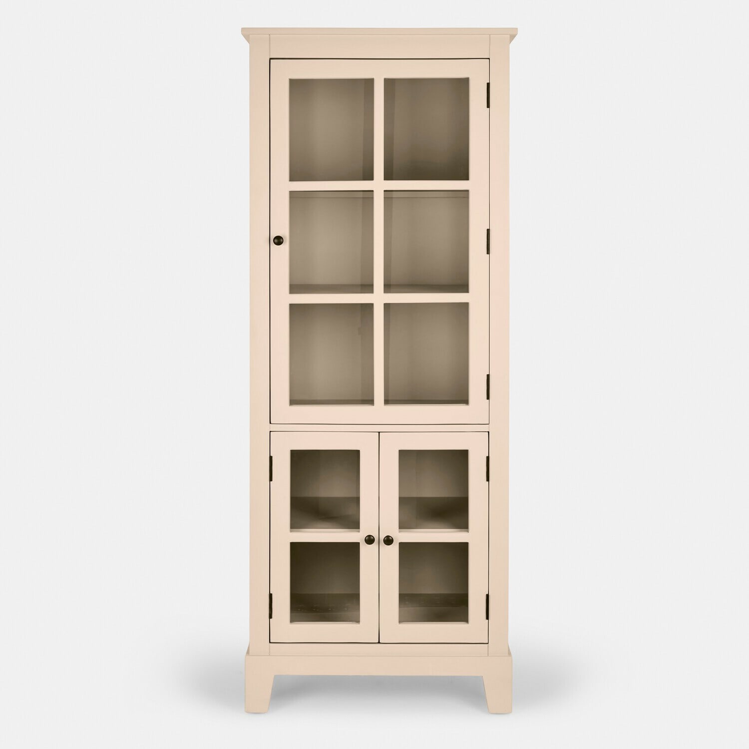 Vitrine Domérise Vitrine en bois beige avec portes vitrées et étagères pour rangement dans le salon
