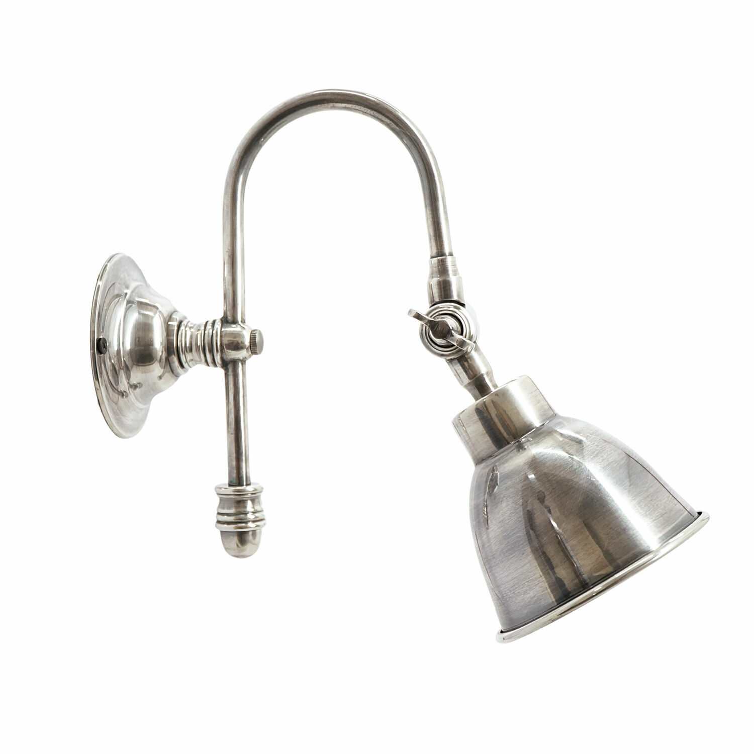 Wandlamp Gemma Metalen wandlamp in zilverkleur met verstelbare kap voor binnenverlichting