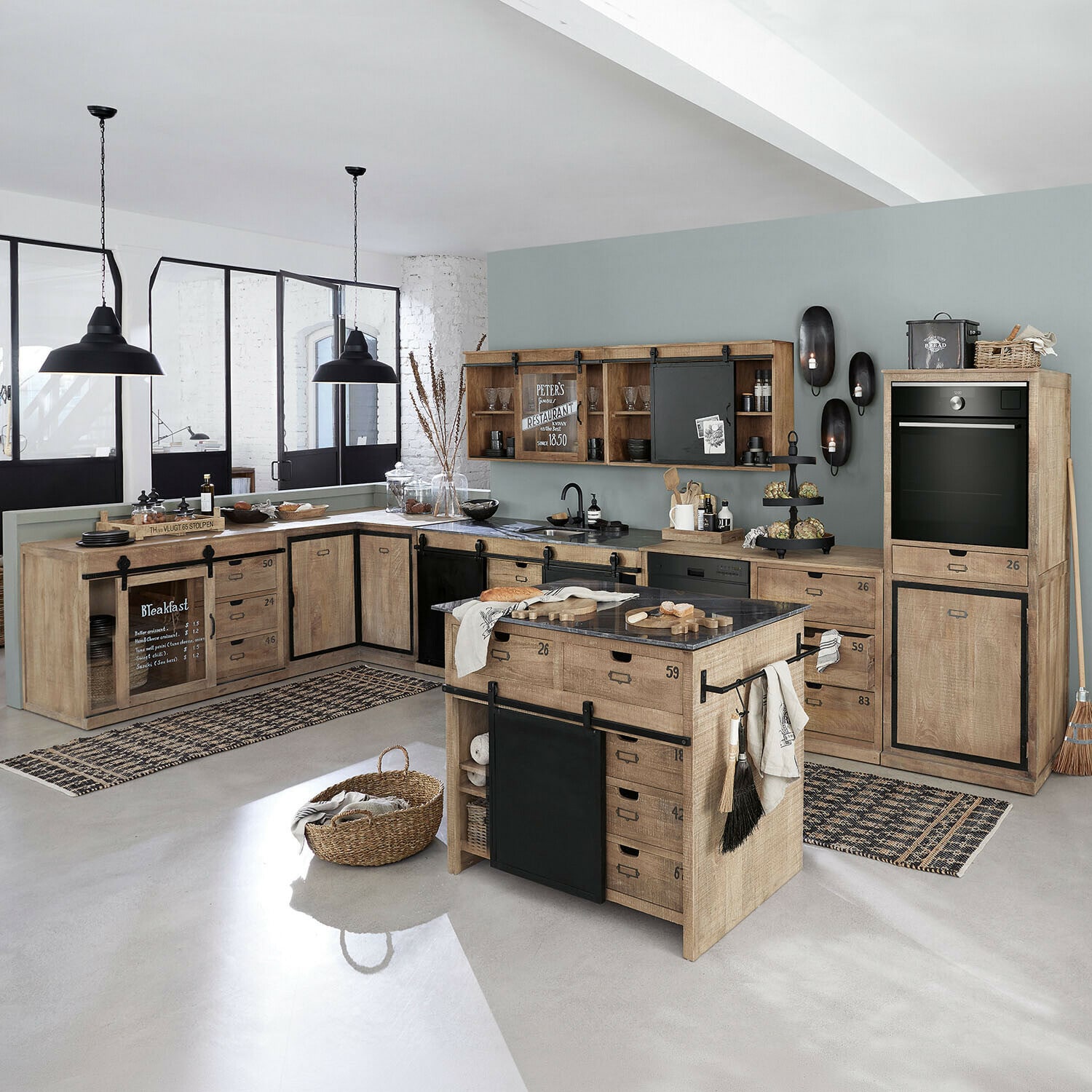 Lot de 2 meubles hauts Oakland