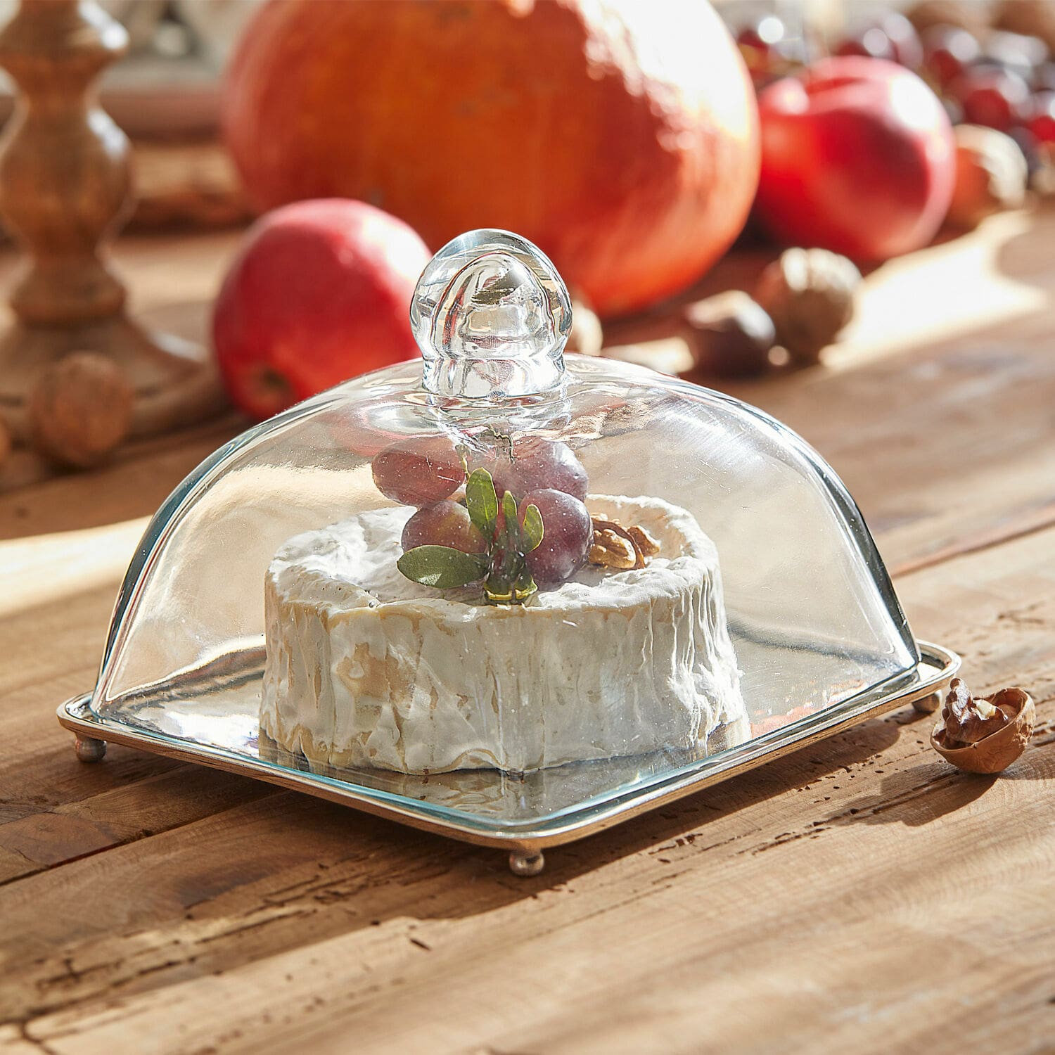 Cloche en verre avec plateau Henri