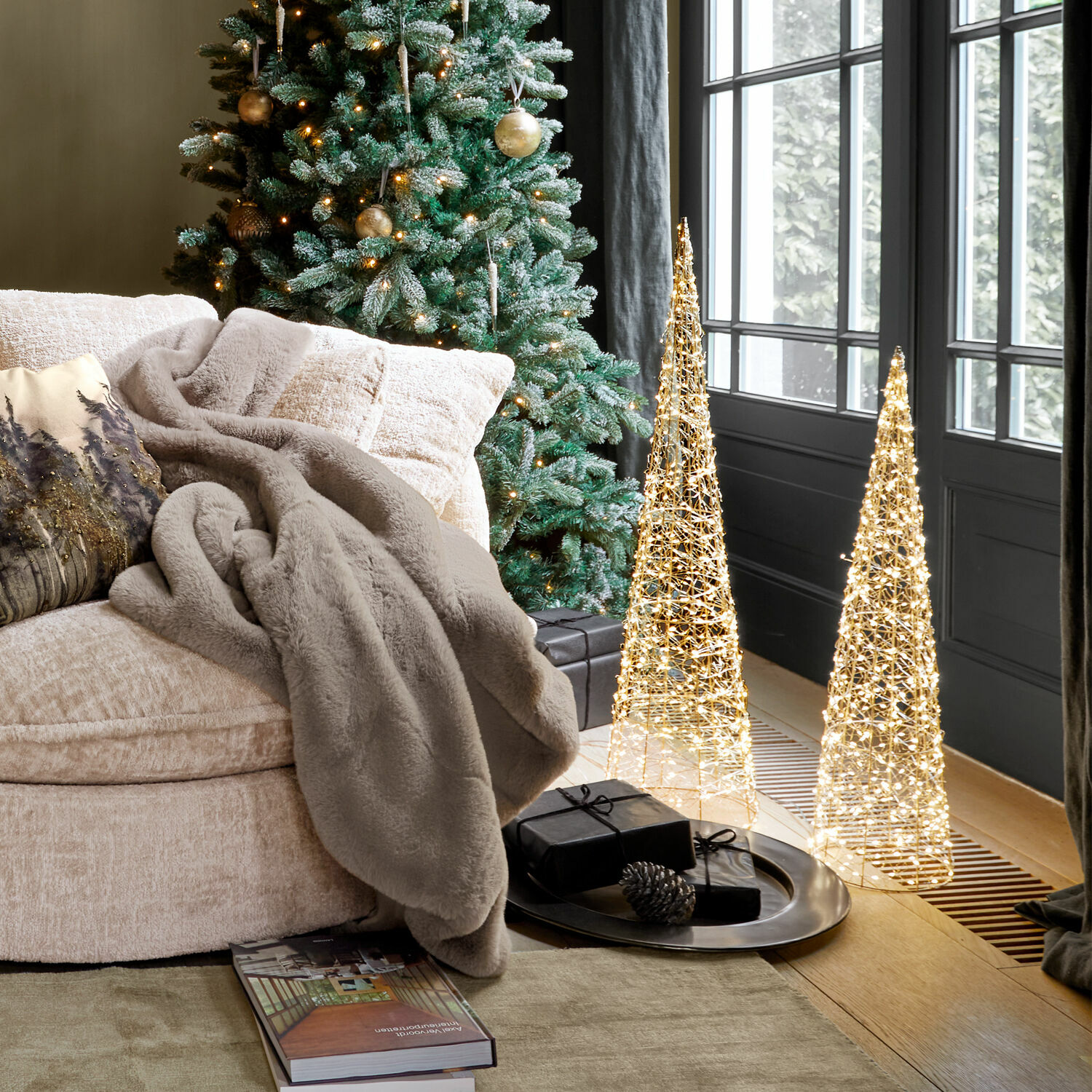 Lot de 2 sapins de Noël Oakworth