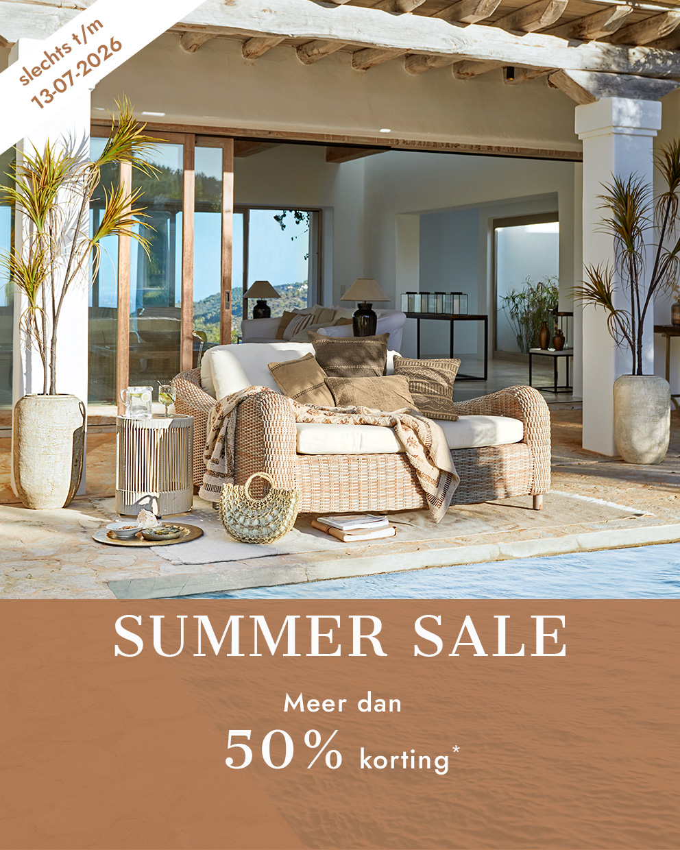 Rotan tuinmeubilair in natuurlijke kleur met kussens, zomeraanbieding meer dan 50% korting