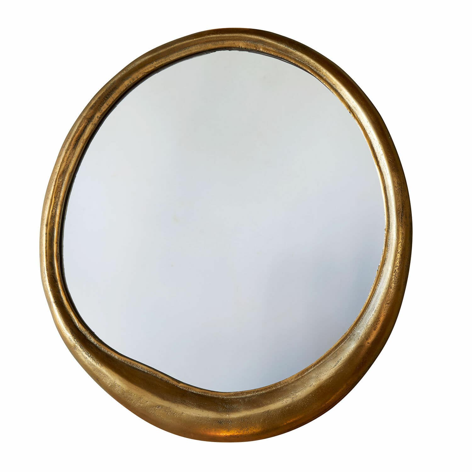 Miroir Caloréa Miroir rond avec cadre en laiton doré, élément décoratif élégant pour la maison