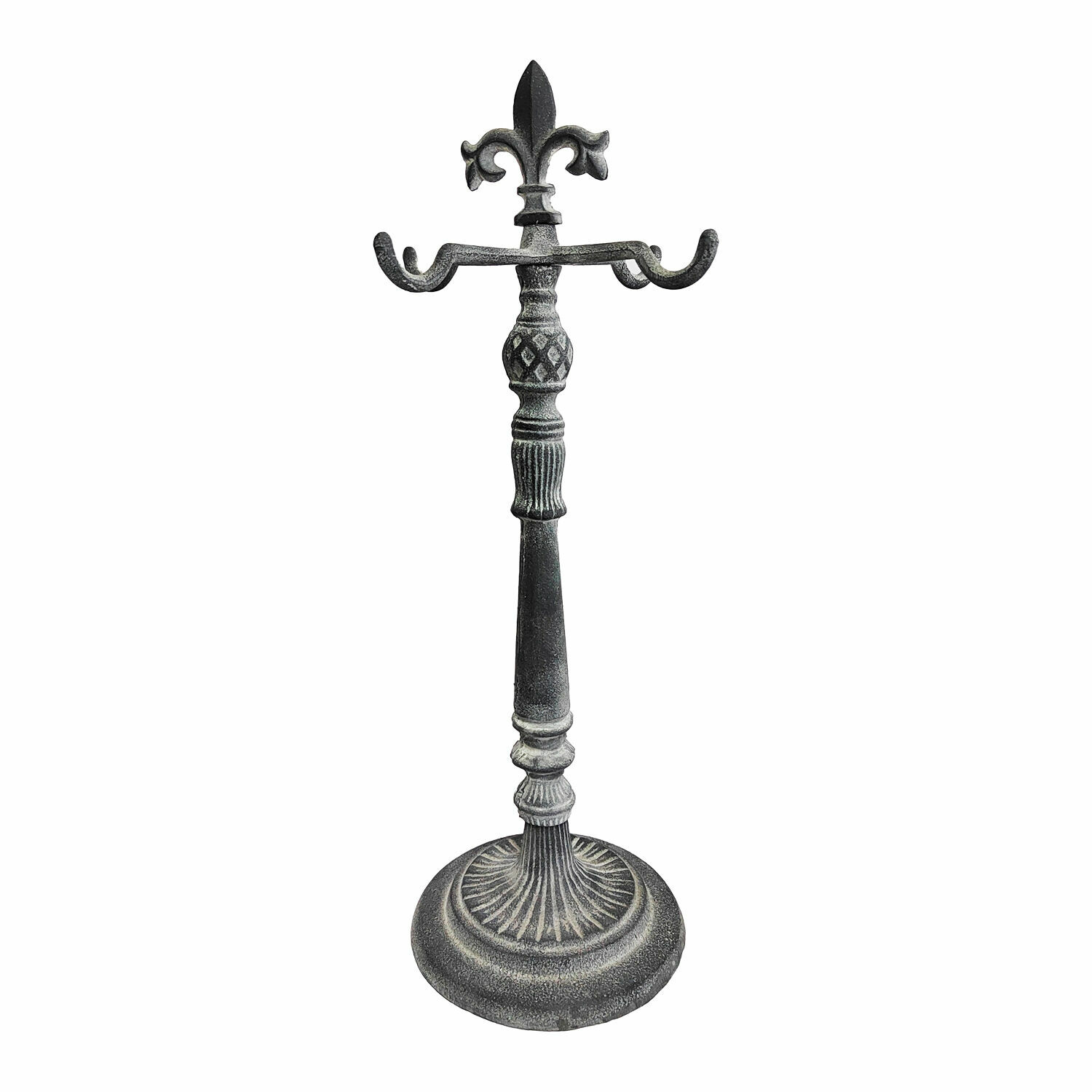 Support de couronne Antwan en métal gris antique, design décoratif et stable
