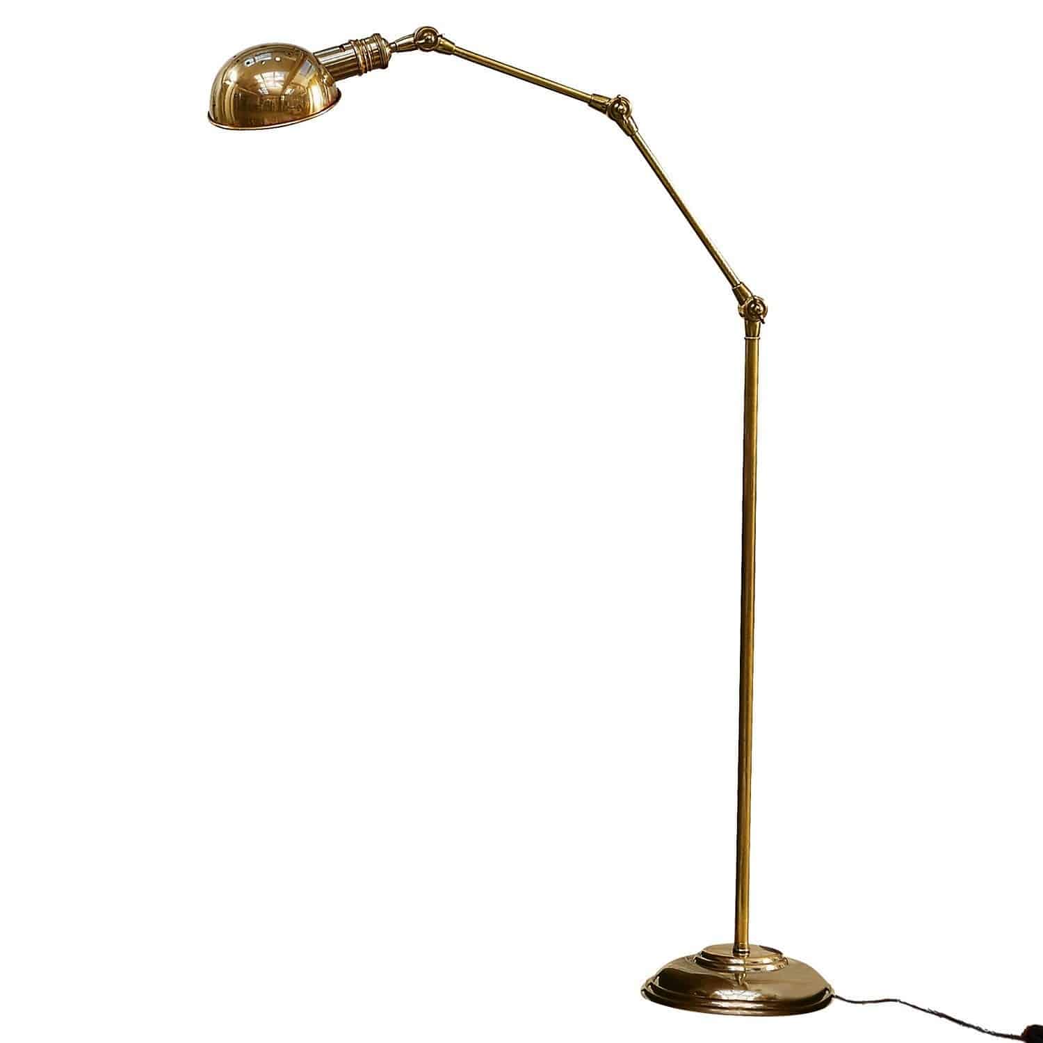 Staande lamp Tulsa Verstelbare vloerlamp van goudkleurig messing voor stijlvolle binnenverlichting
