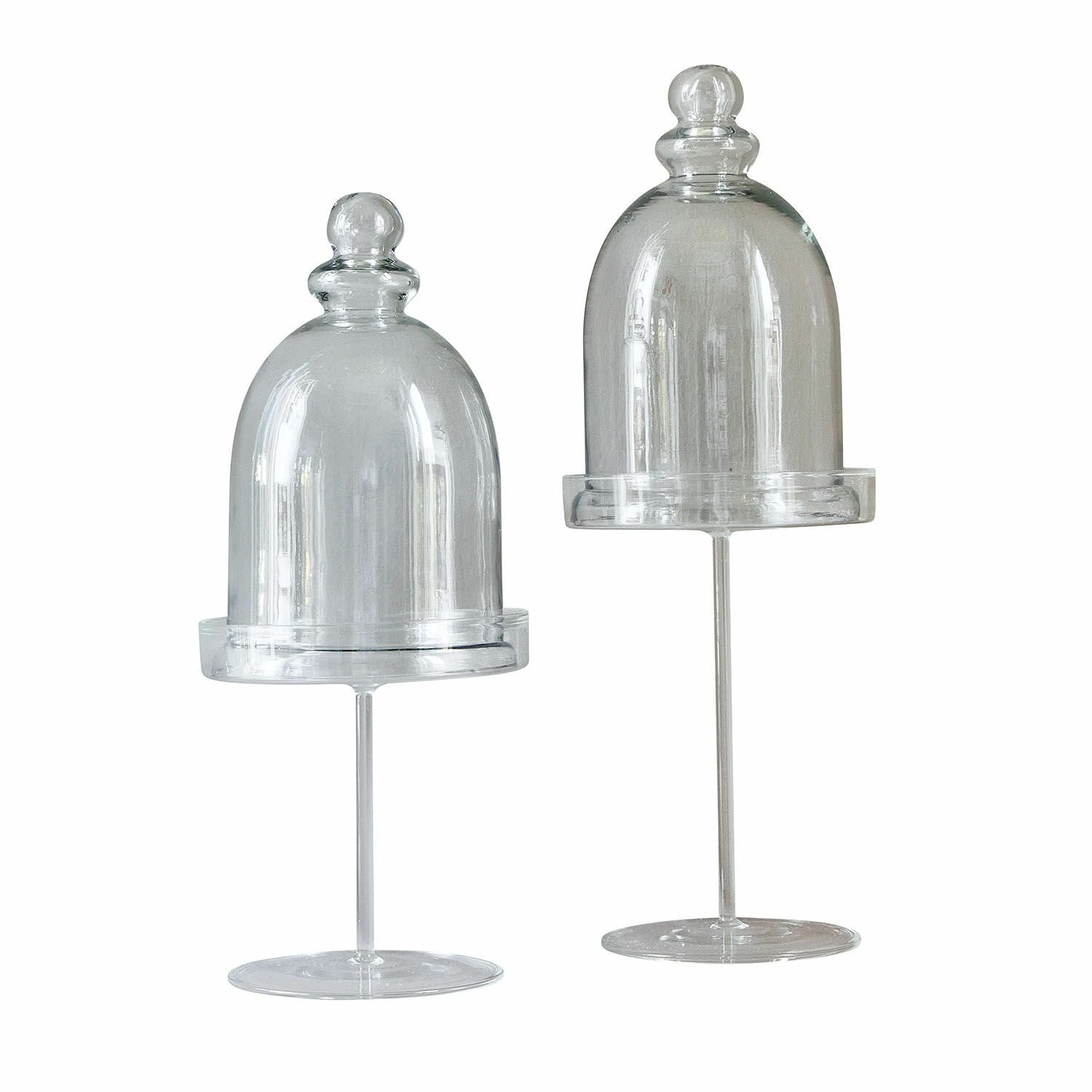 Glazen stolp set van 2 Hibous