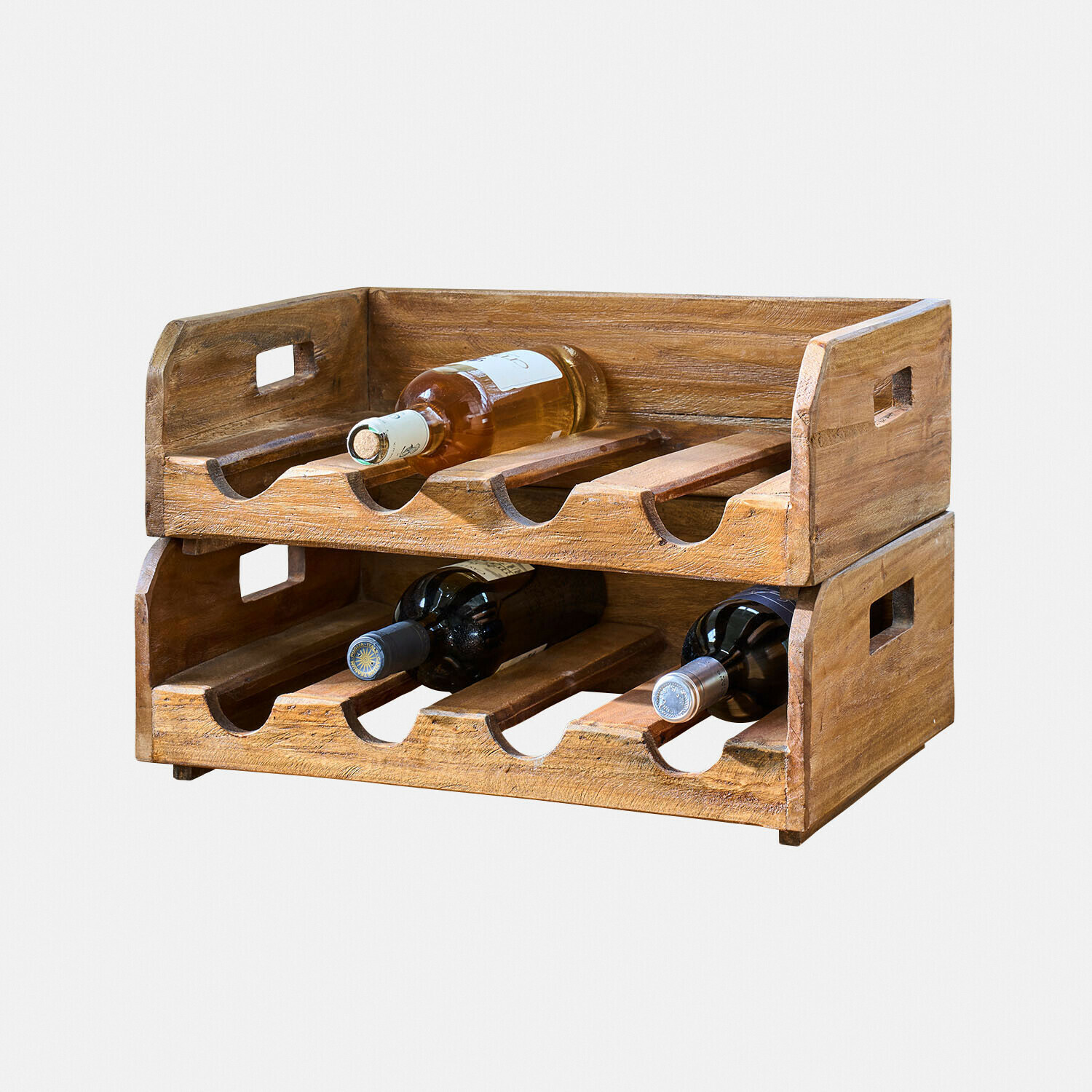 Flessenhouder set van 2 Crestwooden