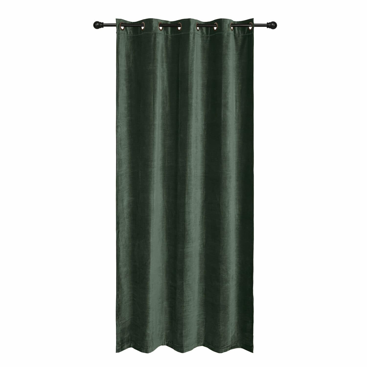 Rideau Miko Rideau en velours vert foncé avec œillets métalliques pour décoration intérieure