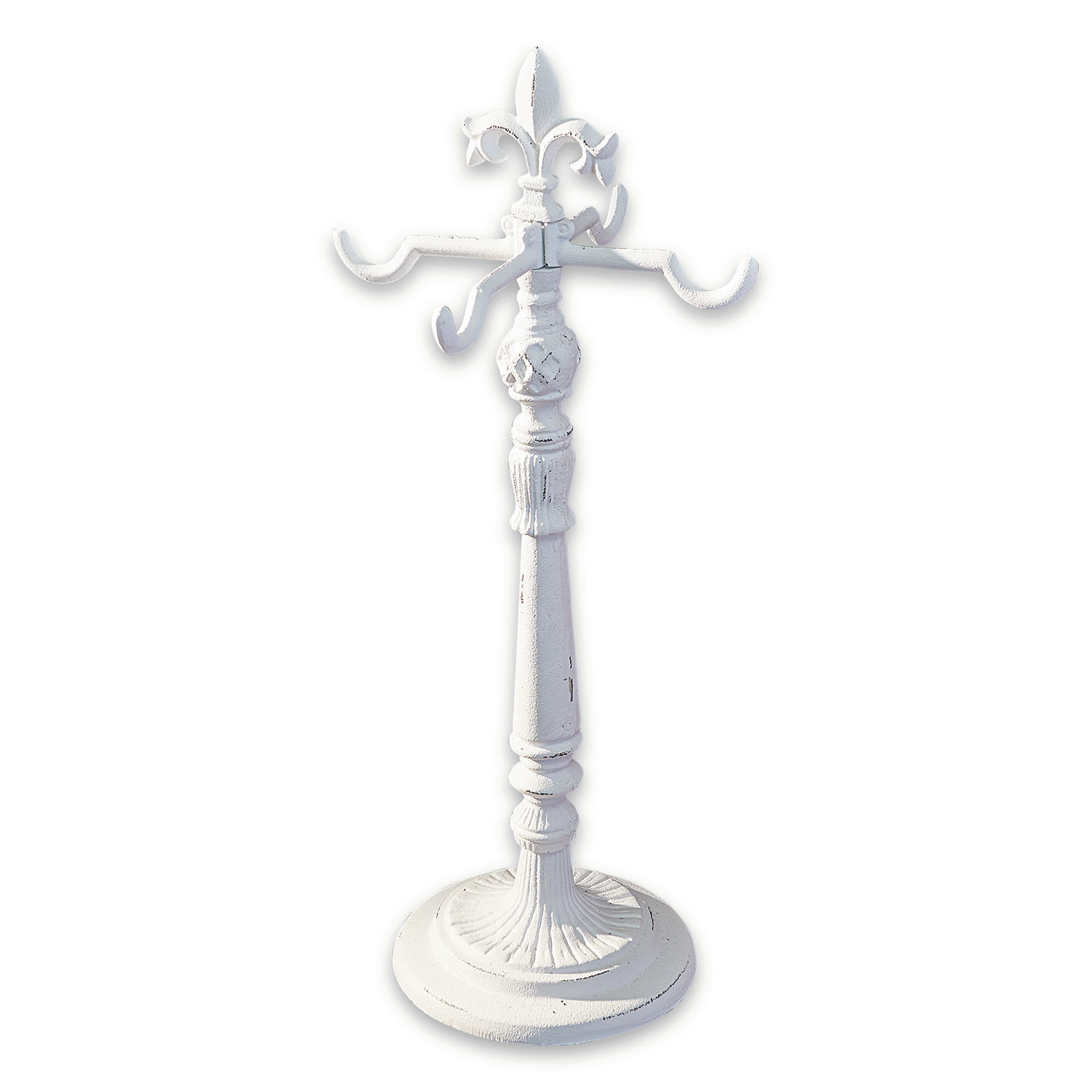 Support de couronne Antwan en métal blanc antique pour décoration intérieure et extérieure