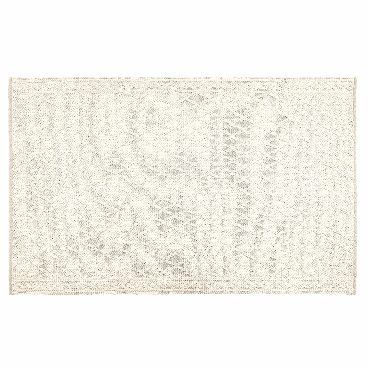 Vloerkleed Poloma Beige katoenen vloerkleed met fijn ruitpatroon voor stijlvolle interieurdecoratie