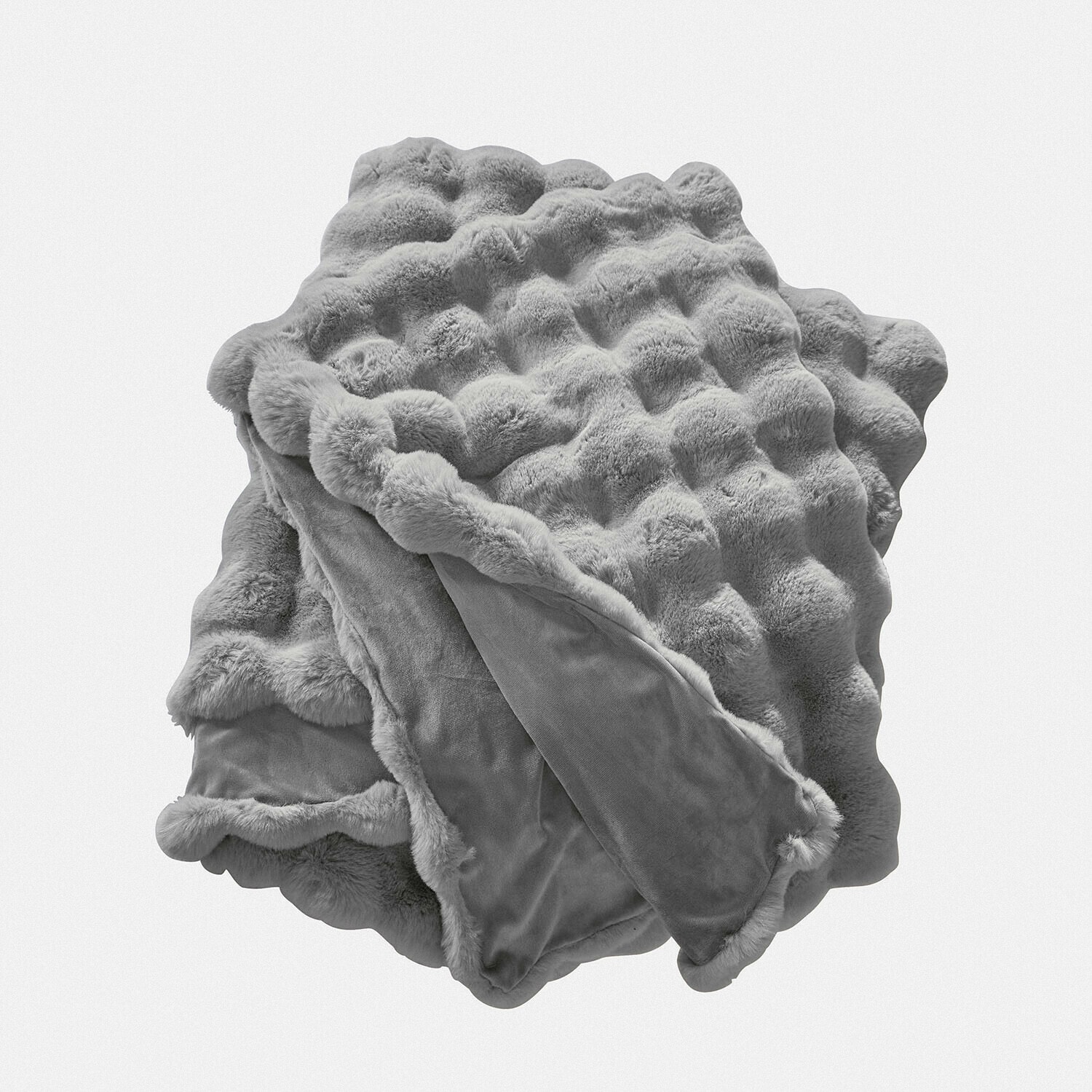 gris Plaid gris Zalina en fausse fourrure douce avec envers velours pour un confort chaleureux