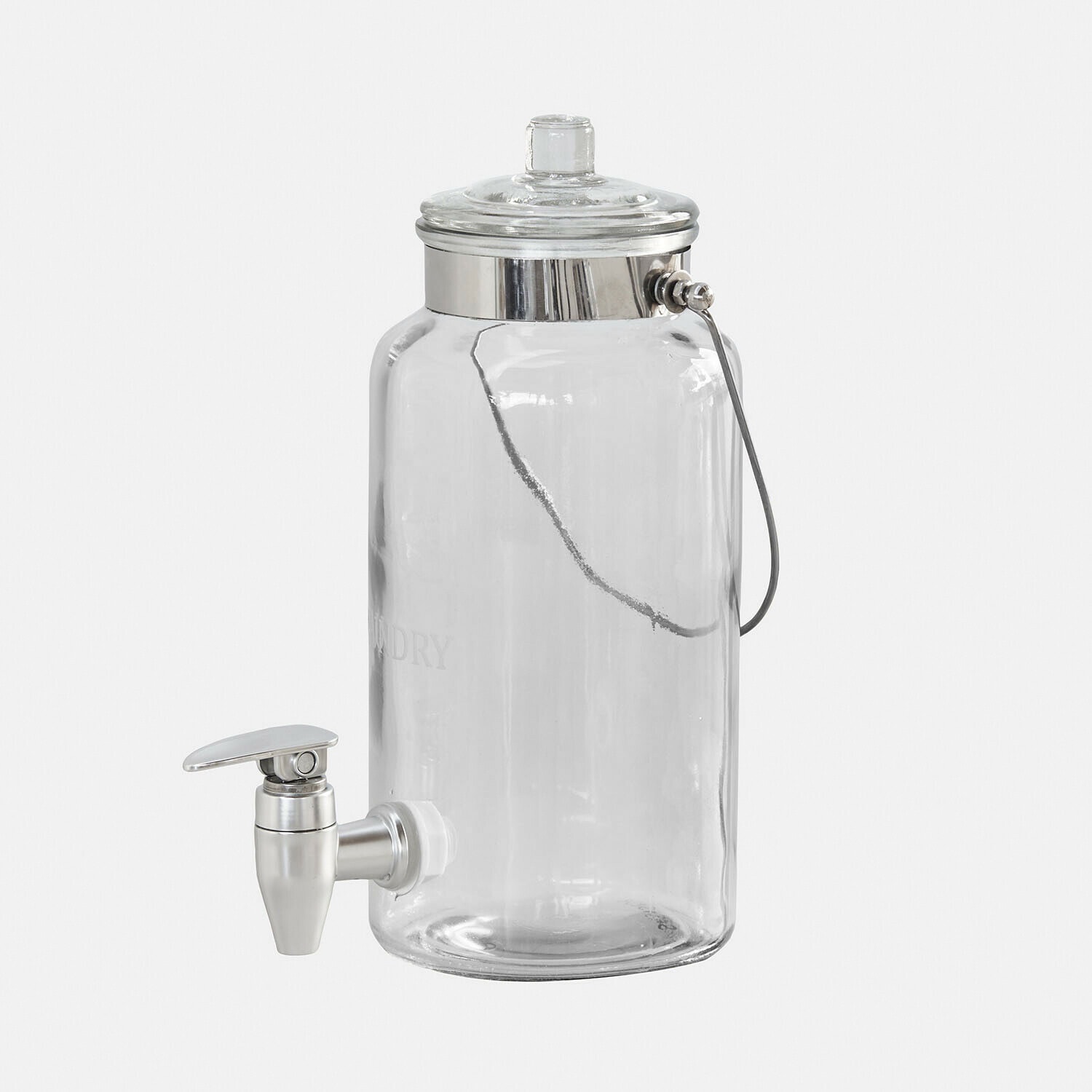 Doseerpompje Pivola Glazen drankendispenser met metalen deksel en kraan, transparant met handvat