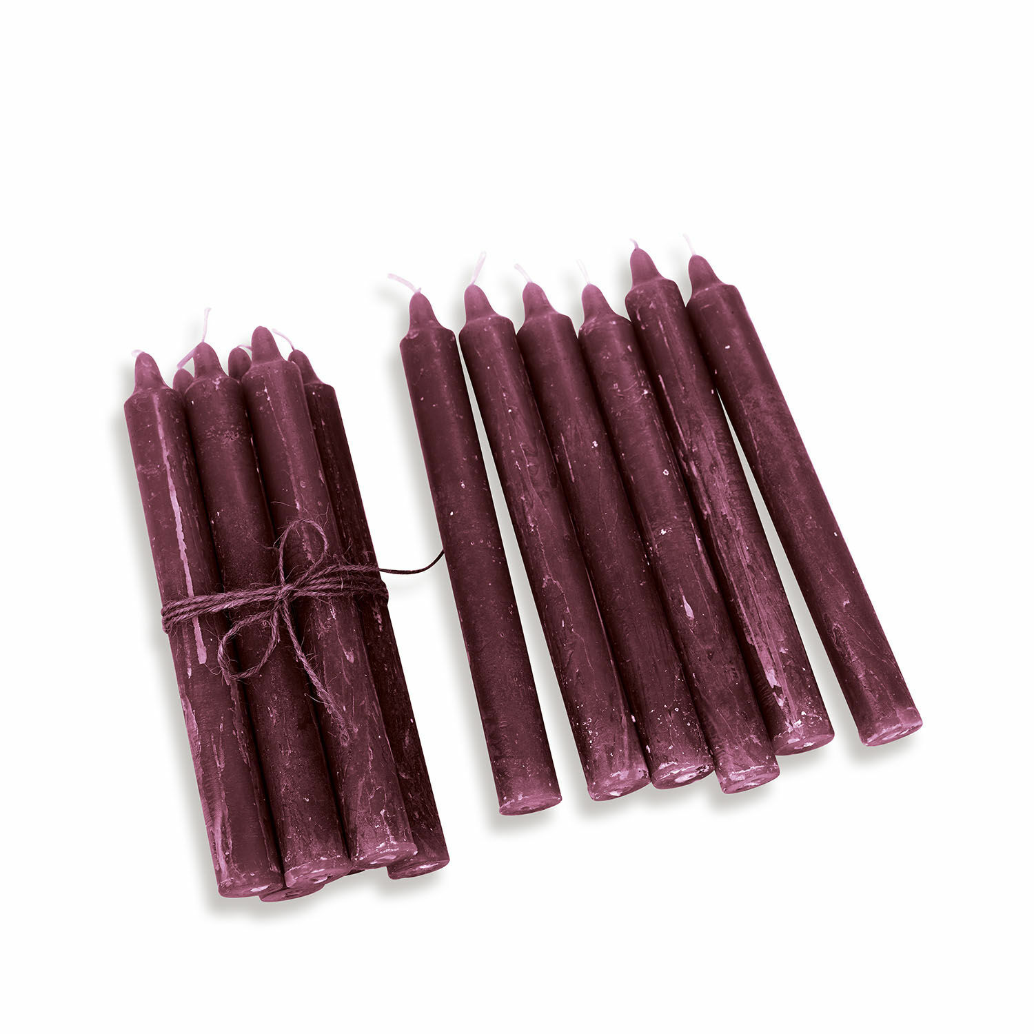 Lot de 12 bougies violettes en cire, décoratives pour la maison et l'éclairage d'ambiance