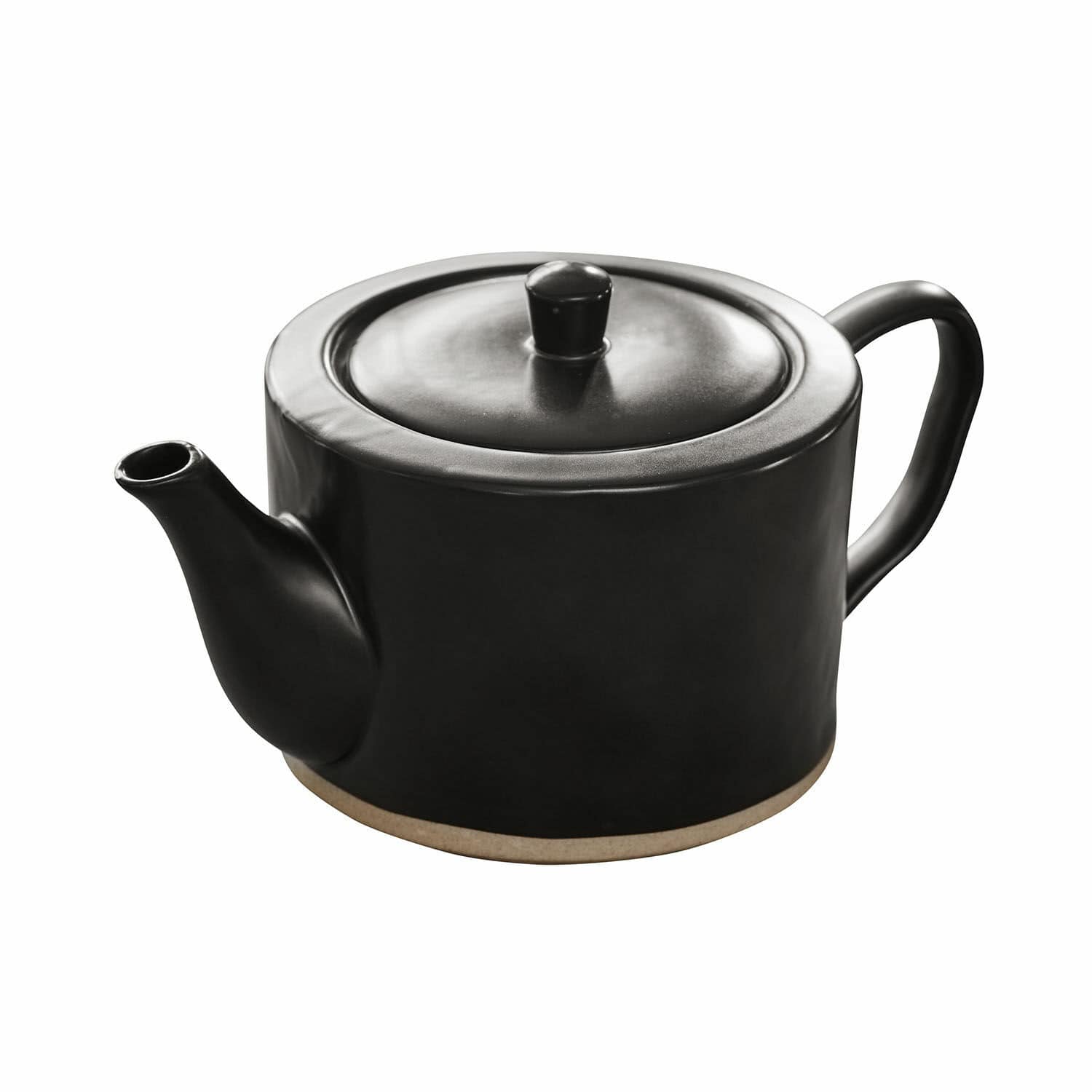 Theepot Biarré Zwarte keramische theepot met deksel en handvat, perfect voor thee en koffie
