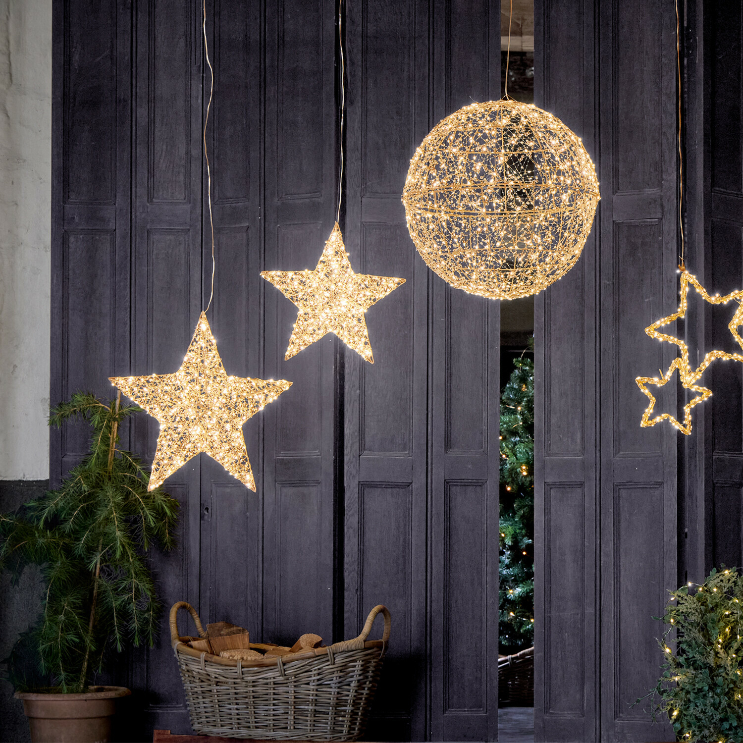 Ster met ledlampjes set van 2 Brightens