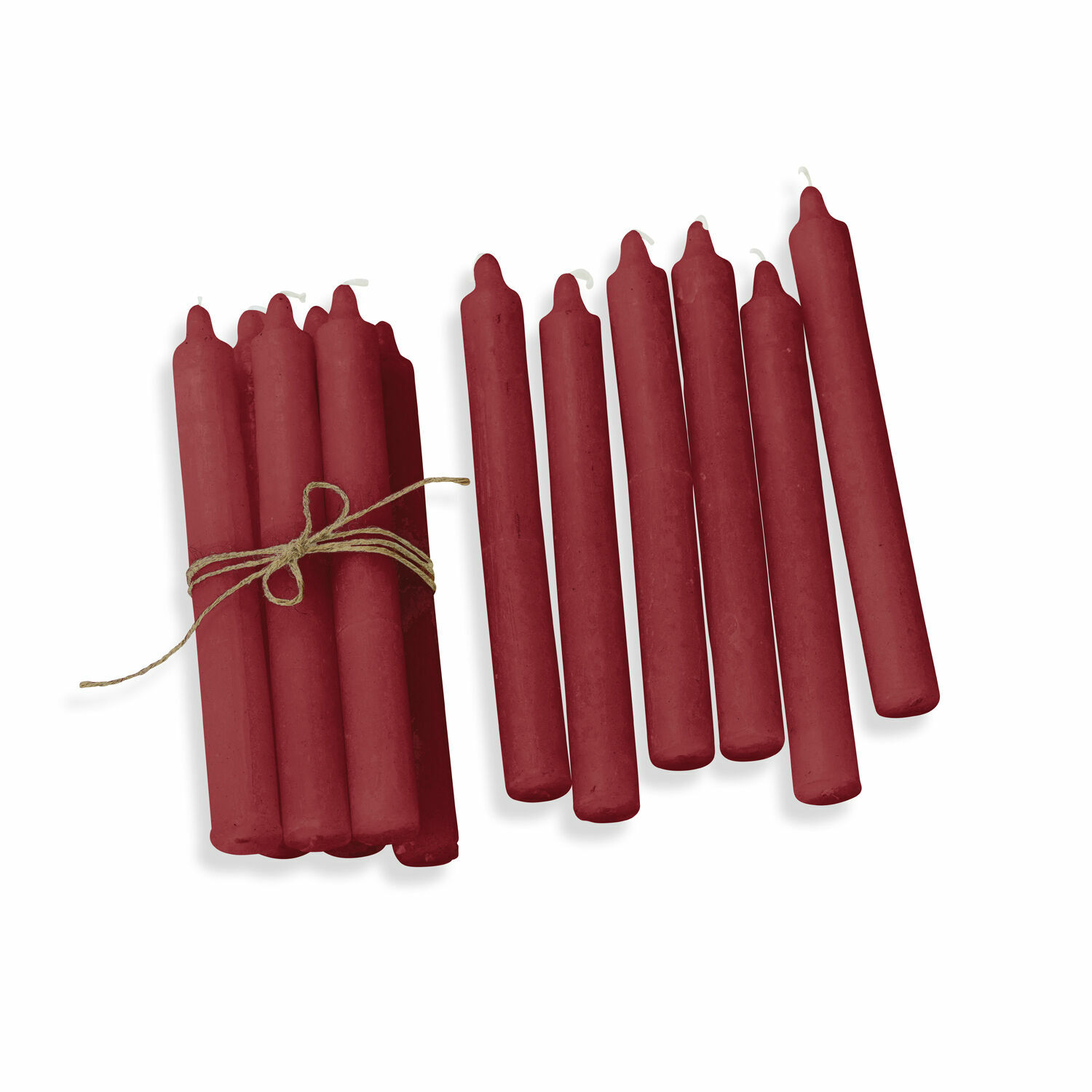 rood Set van 12 rode kaarsen van was, decoratief voor sfeervolle verlichting in huis