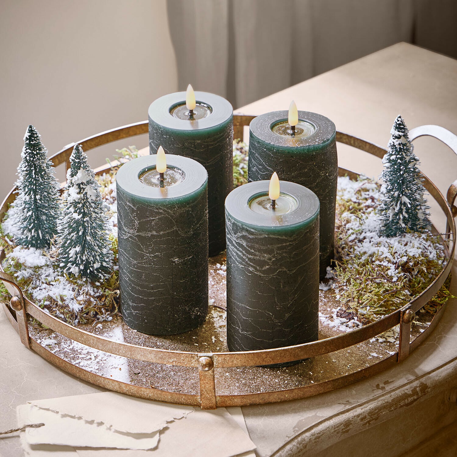 Lot de 4 bougies cylindriques à LED Rimfalla