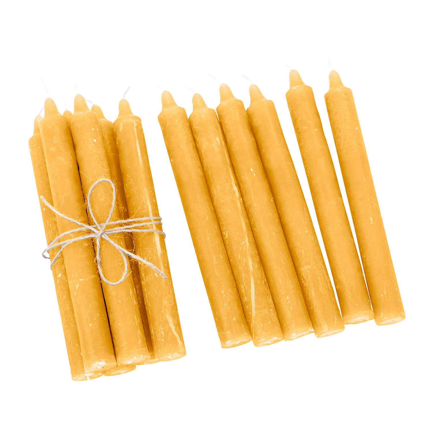 Lot de 12 bougies jaunes Bauceau en cire, bougies décoratives pour la maison et l'intérieur