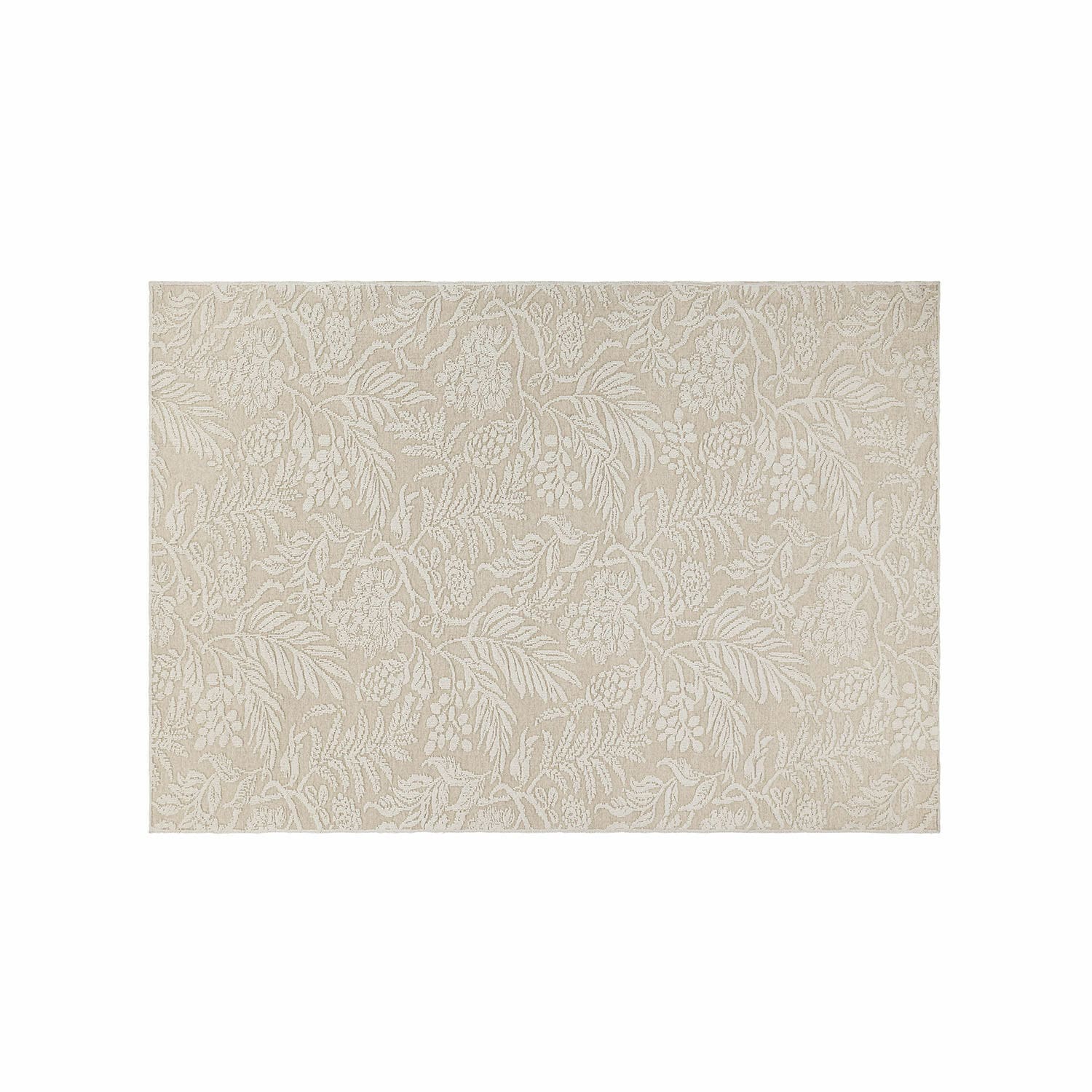 Vloerkleed Azimra Beige vloerkleed met plantaardig patroon van zacht materiaal, decoratief en stijlvol voor woonkamer