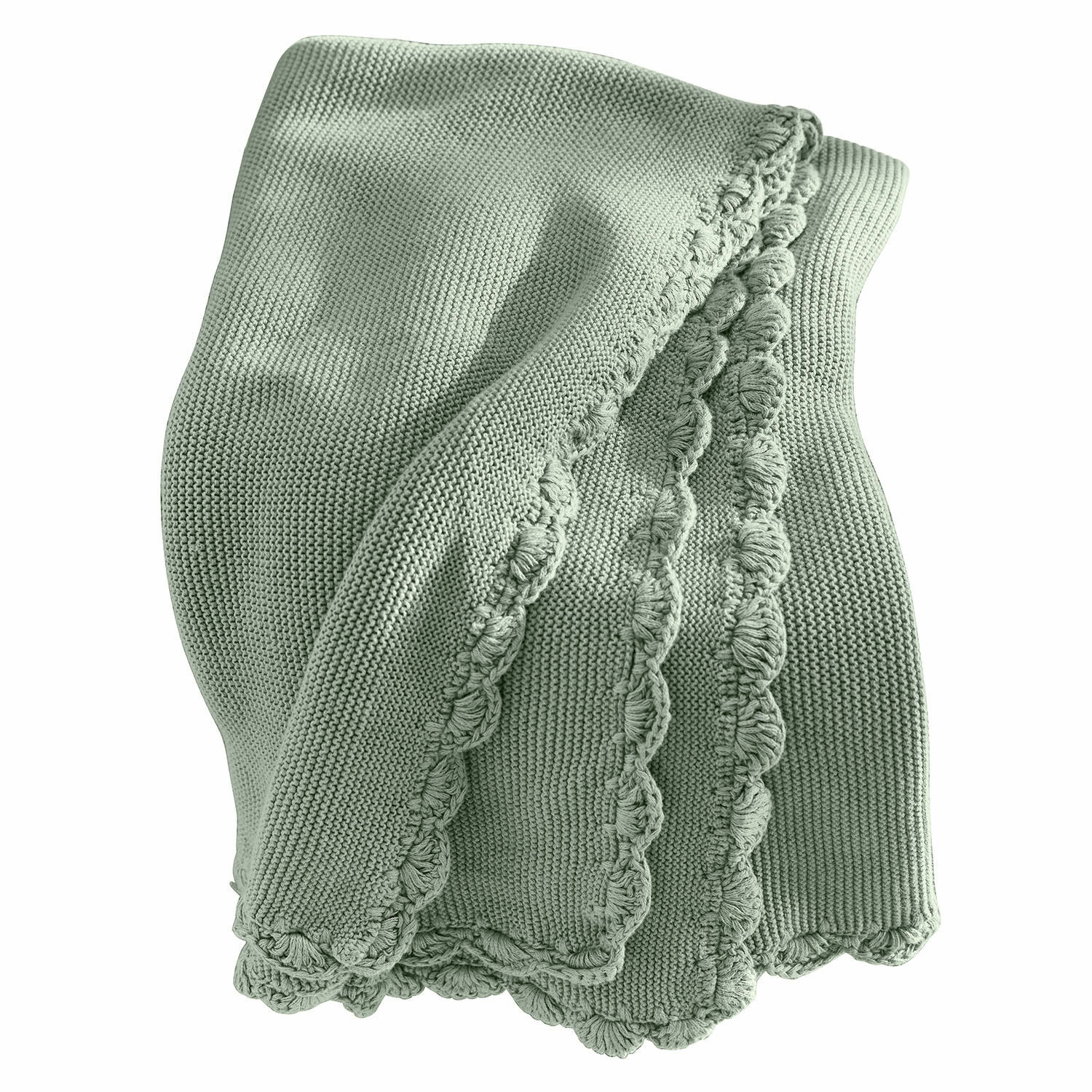 Plaid Nymariel Plaid vert en coton doux avec bordure décorative, parfait pour la décoration et le confort
