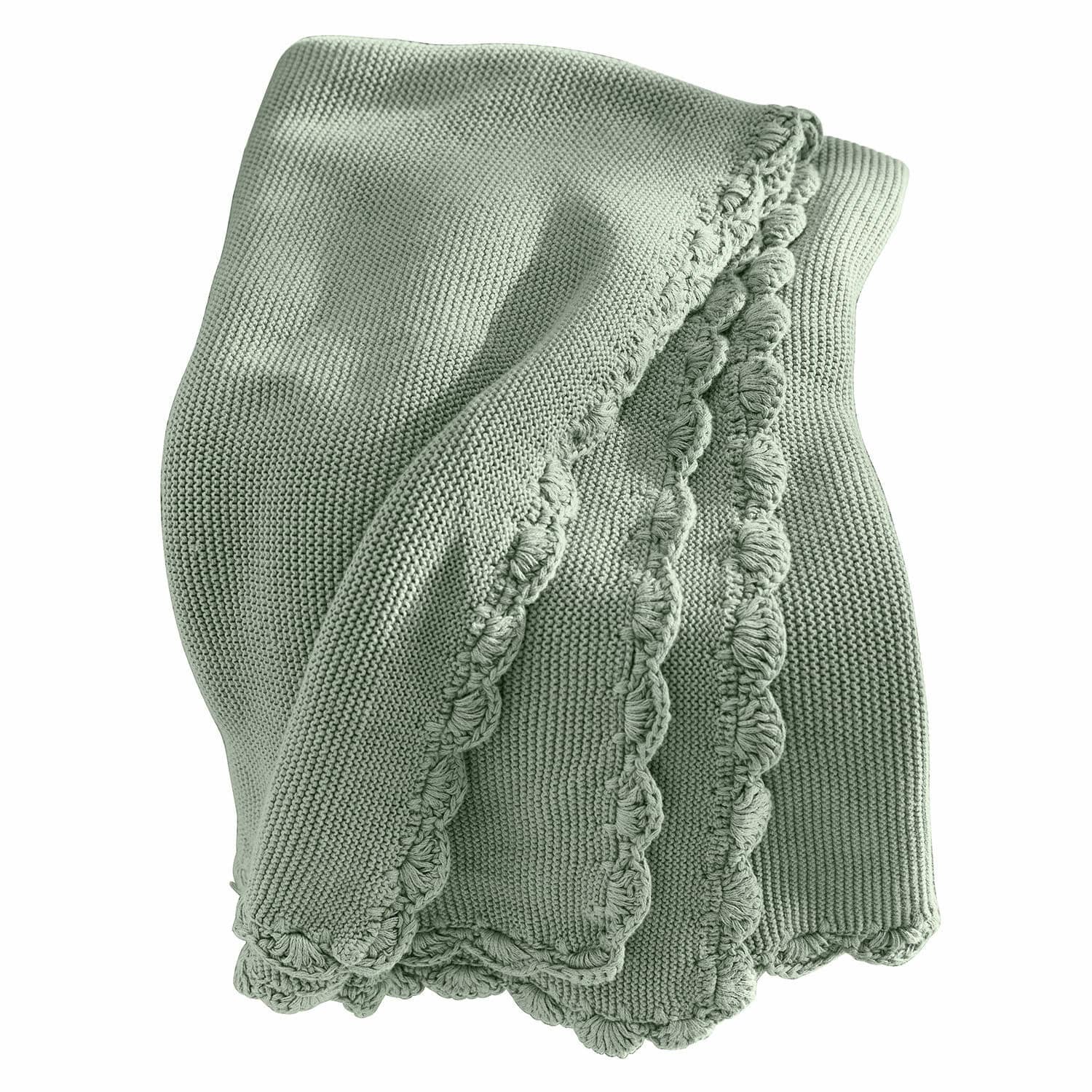Plaid Nymariel Zachte groene katoenen deken met decoratieve rand, perfect voor decoratie en ontspanning