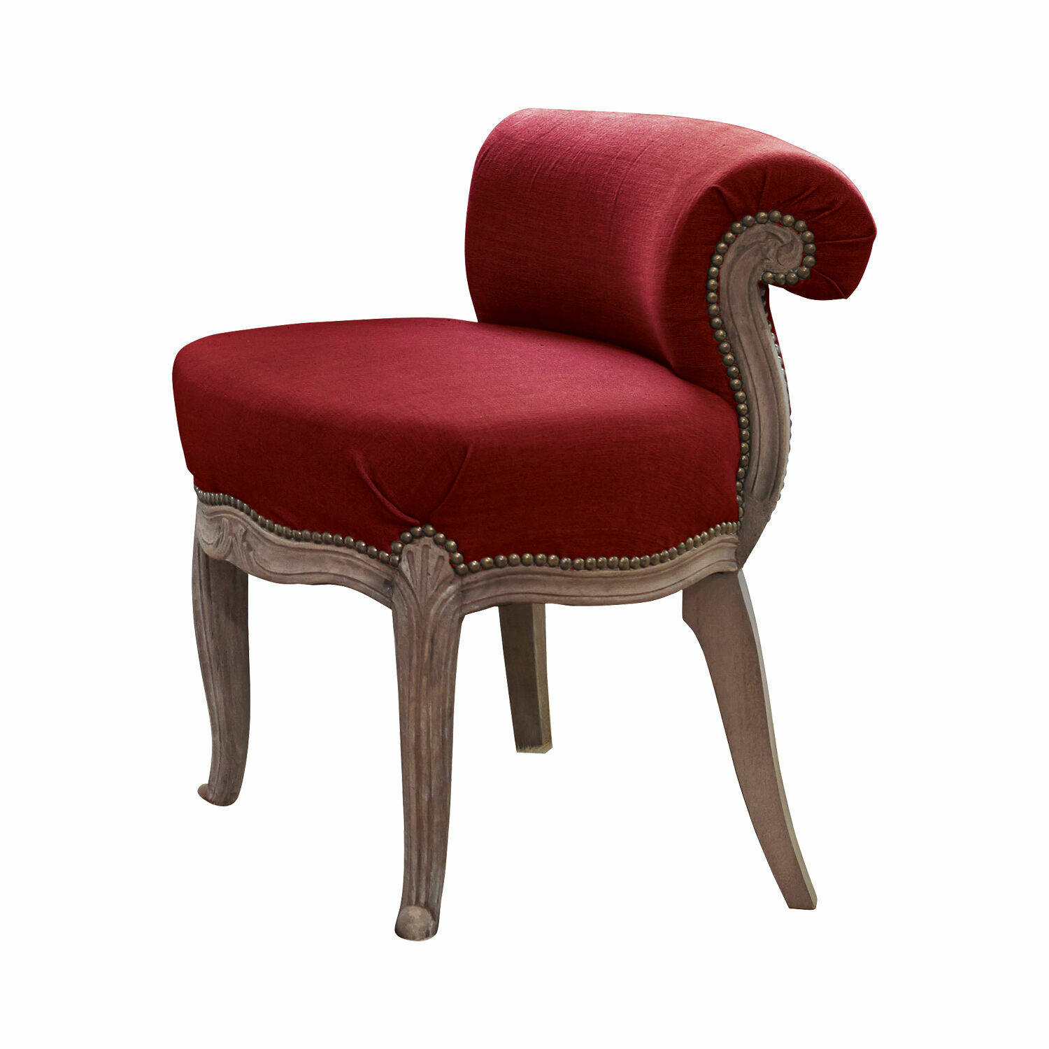 rood Rode Rivel fauteuil van stof met houten frame, stijlvolle woonkamermeubel