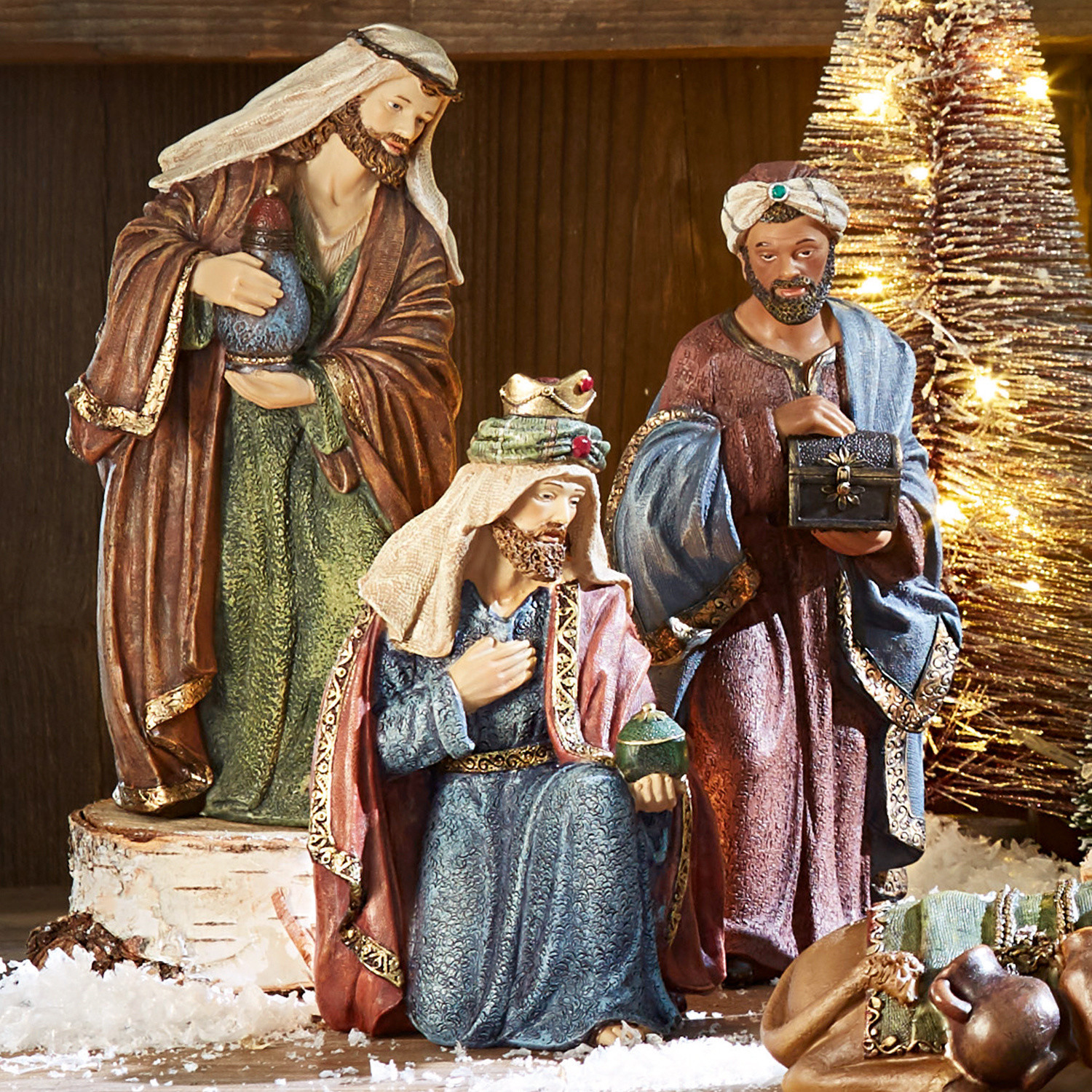 Lot de 11 figurines de crèche Christi