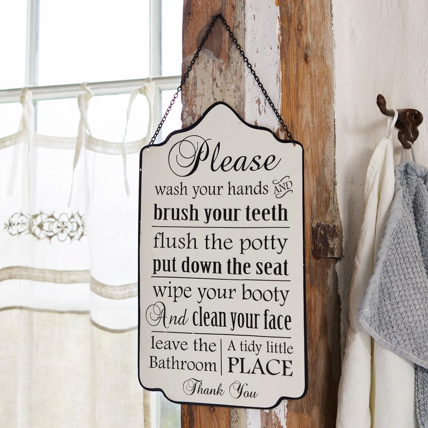 Decoratiebord Bathroom Rules