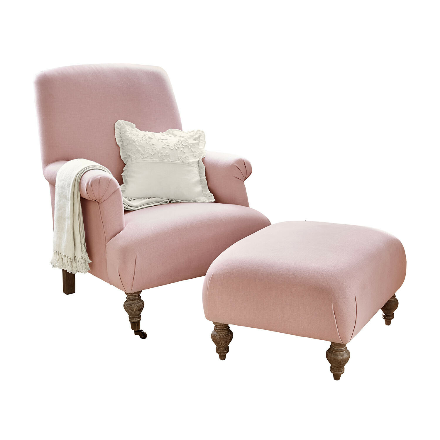 Fauteuil avec repose-pieds Rose de Lumière