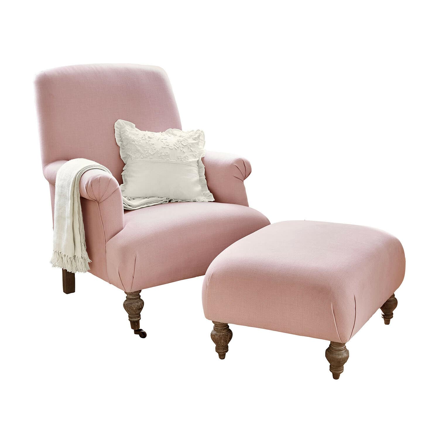 Fauteuil met hocker Rose de Lumière