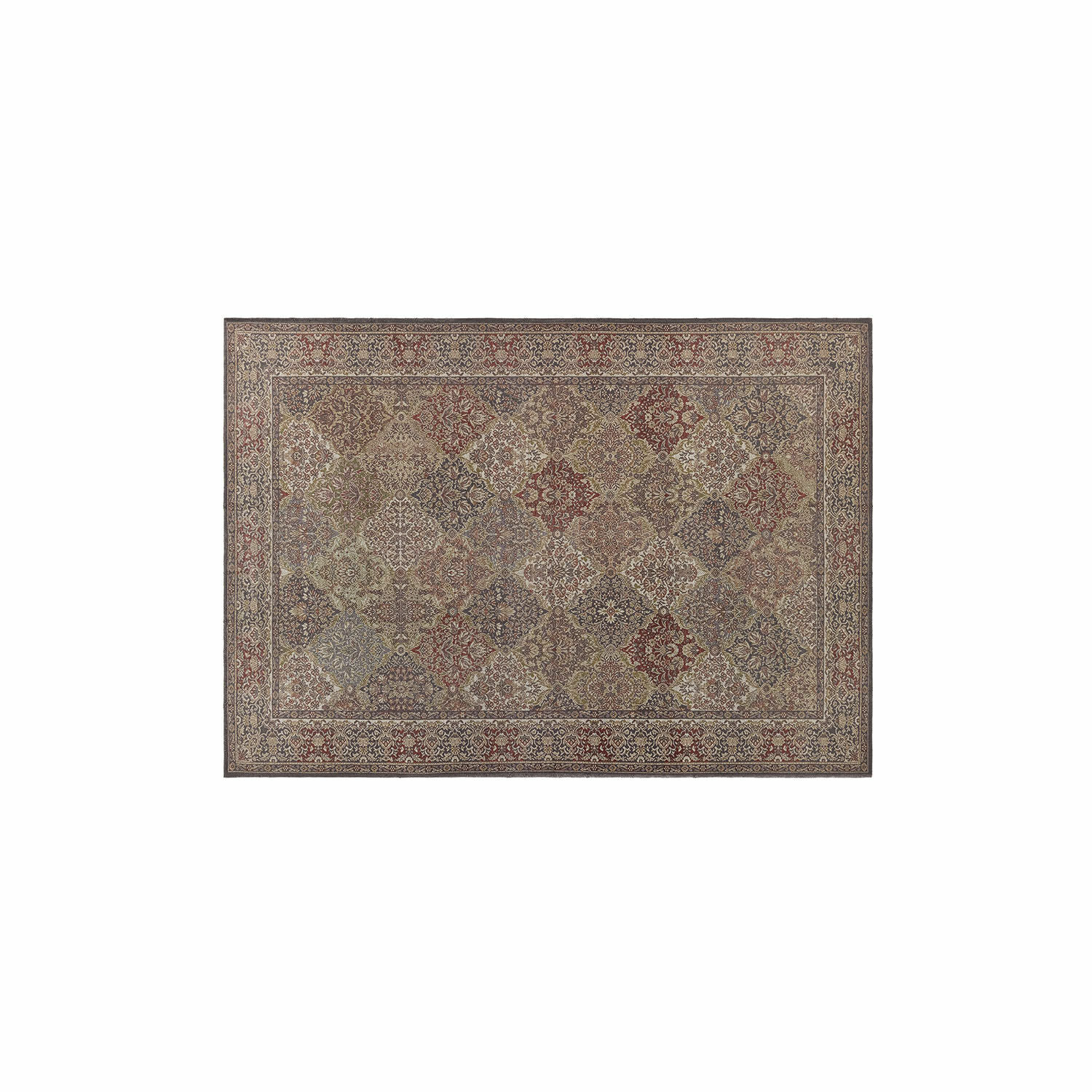 Vloerkleed voor binnen en buiten Malhira Patchwork vloerkleed in bruine en rode tinten, decoratief en stijlvol voor de woonkamer